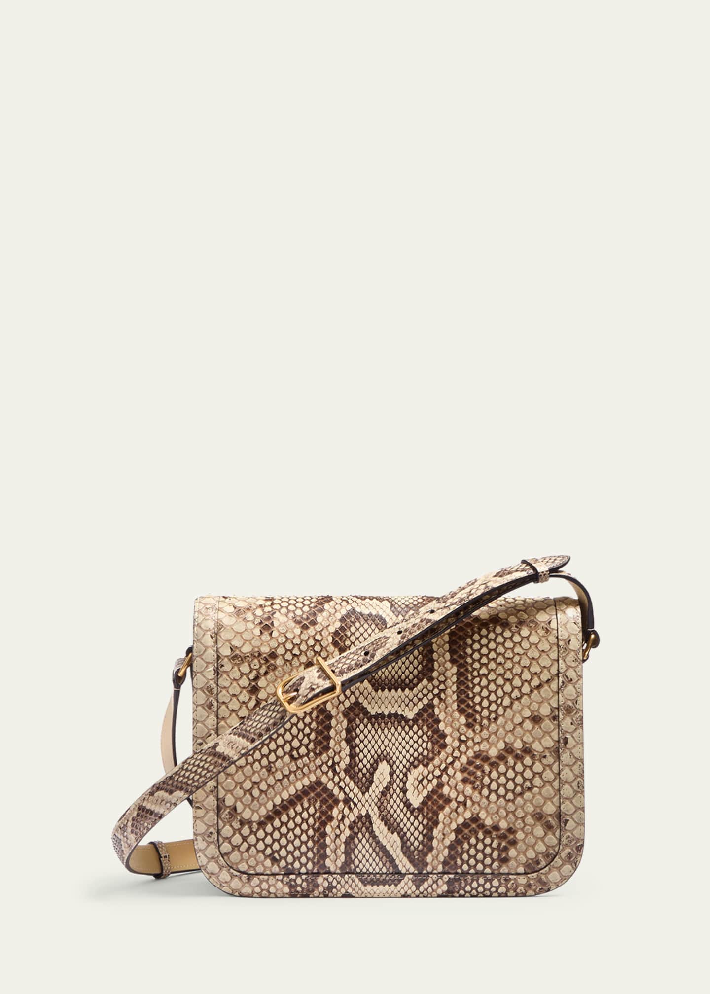 Valentino Garavani 9 to 5 Python-Print Leather Shoulder Bag Image 2 of 3