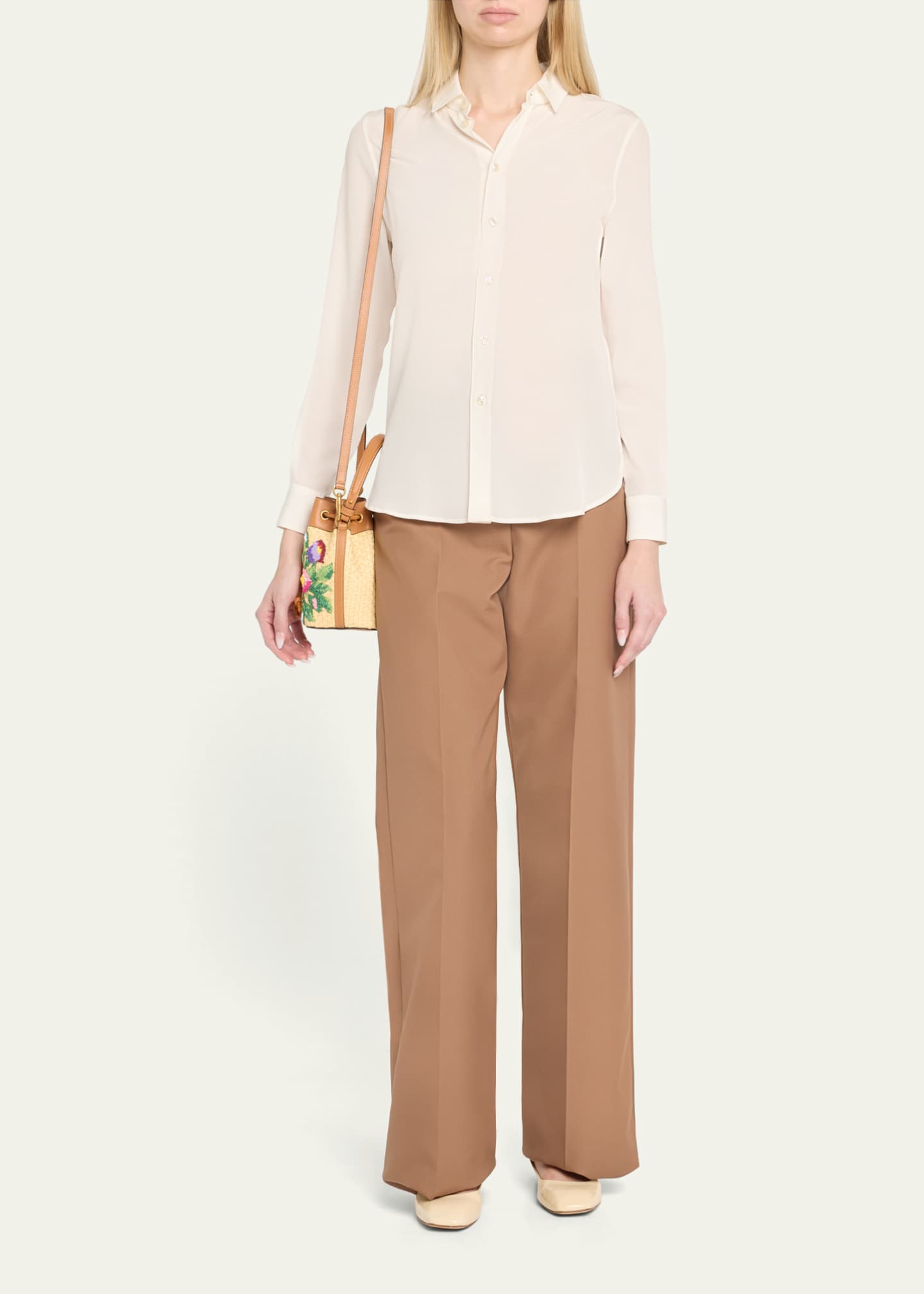 Valentino Garavani VLOGO Signature Mini Drawstring Flower Bucket Bag Image 5 of 6