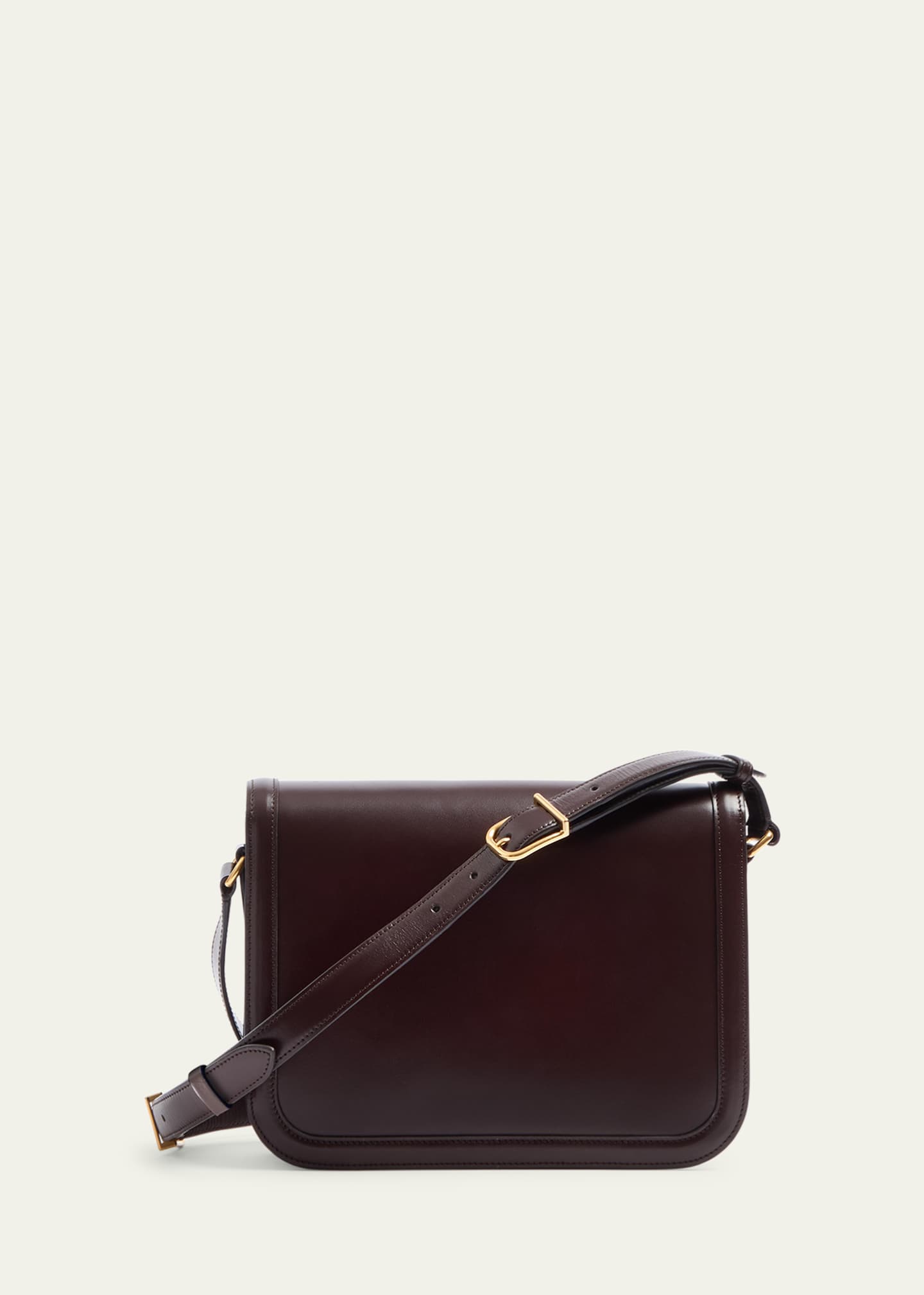 Valentino Garavani 9 to 5 Flap Leather Saddle Shoulder Bag Image 3 of 5