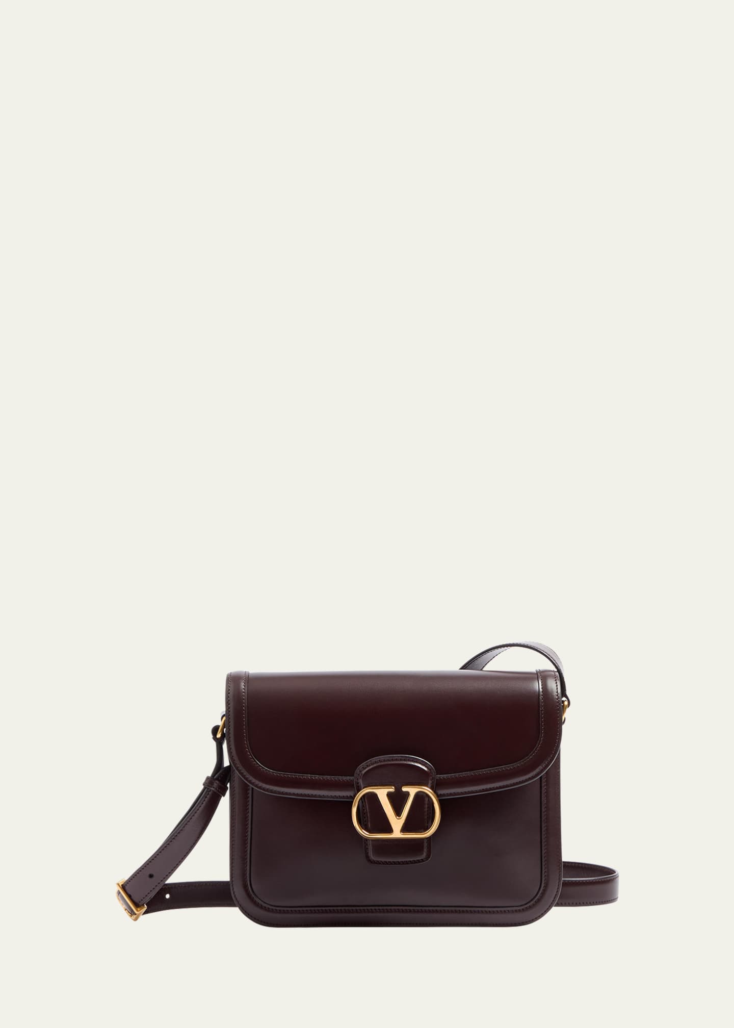 Valentino Garavani 9 to 5 Flap Leather Saddle Shoulder Bag Image 1 of 5