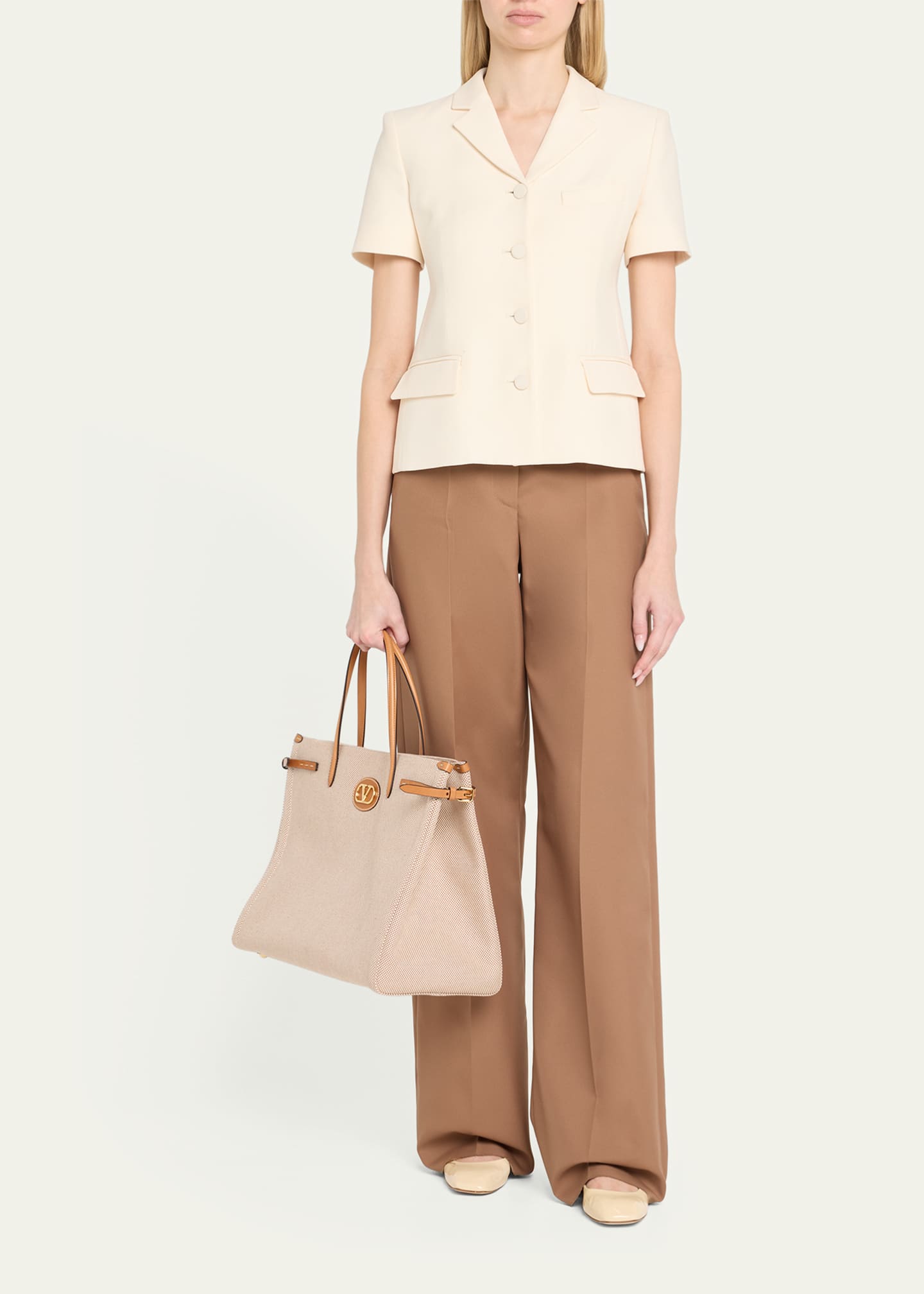 Valentino Garavani Antibes Large Canvas Tote Bag Image 5 of 6