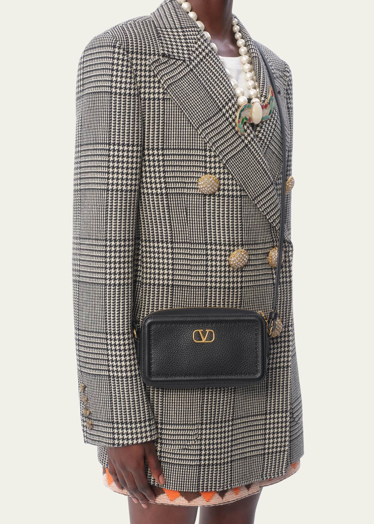Valentino Garavani Alltime Mini Leather Camera Crossbody Bag