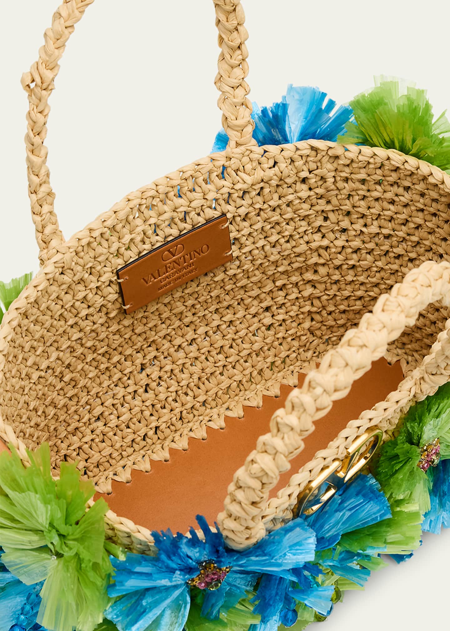 【VALENTINO】CANVAS VLOGO SIGNATURE SHOPPING BAG Valentino Garavani VLOGO Signature Small 3D Flower Tote Bag