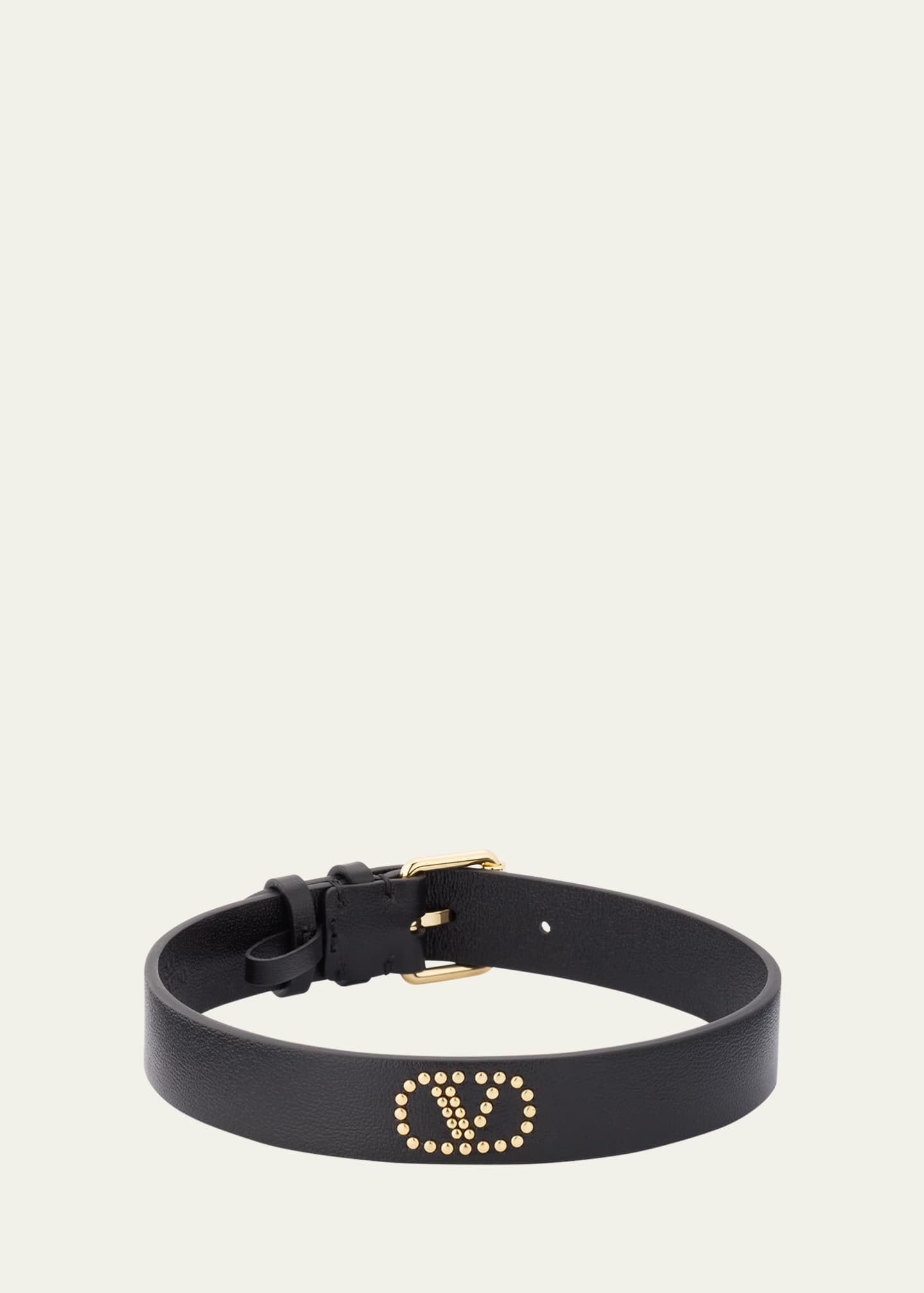 Valentino Garavani Studded VLOGO Signature Leather Choker Image 1 of 4