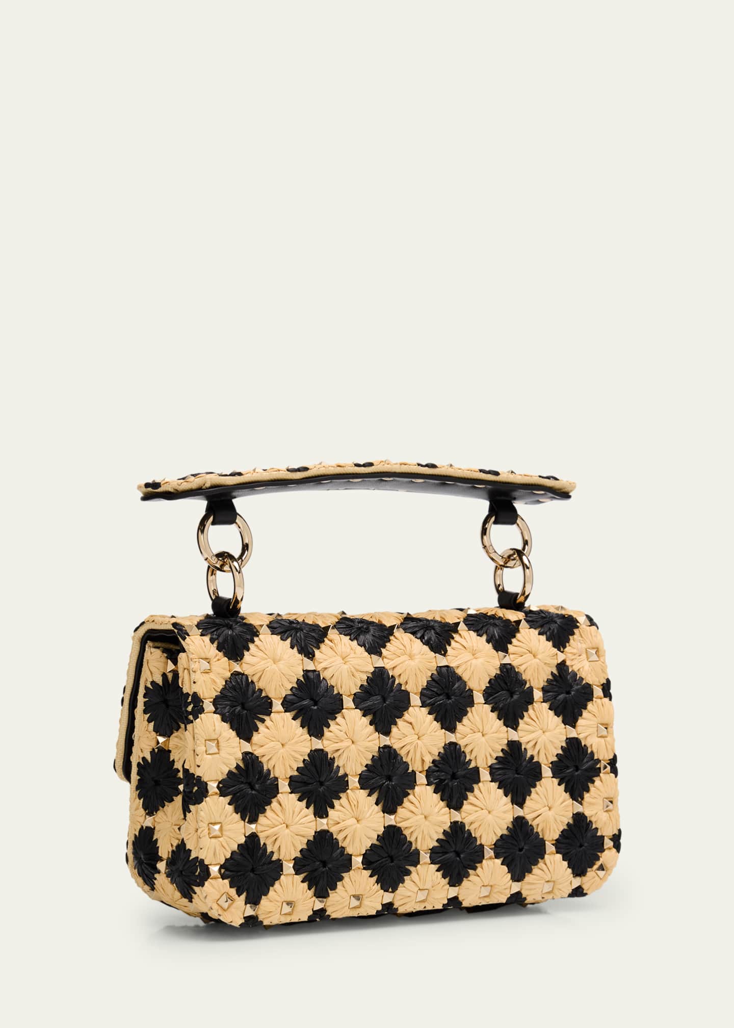 Valentino Garavani Rockstud Checkered Woven Shoulder Bag Image 3 of 6