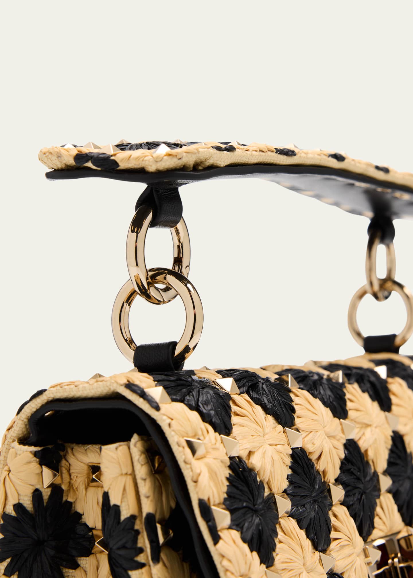 Valentino Garavani Rockstud Checkered Woven Shoulder Bag Image 6 of 6
