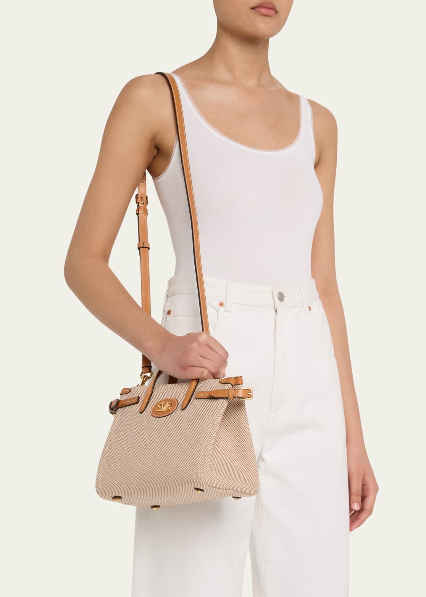 Valentino Garavani Antibes Medium Canvas Shopping Tote Bag Image 2 of 6