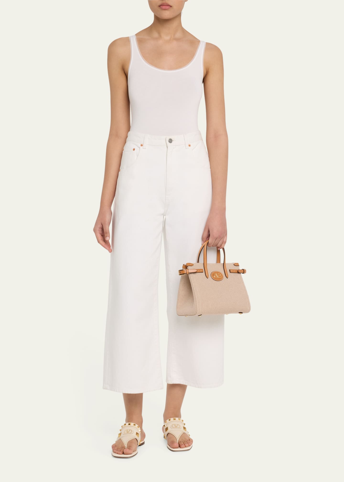 Valentino Garavani Antibes Medium Canvas Shopping Tote Bag Image 5 of 6