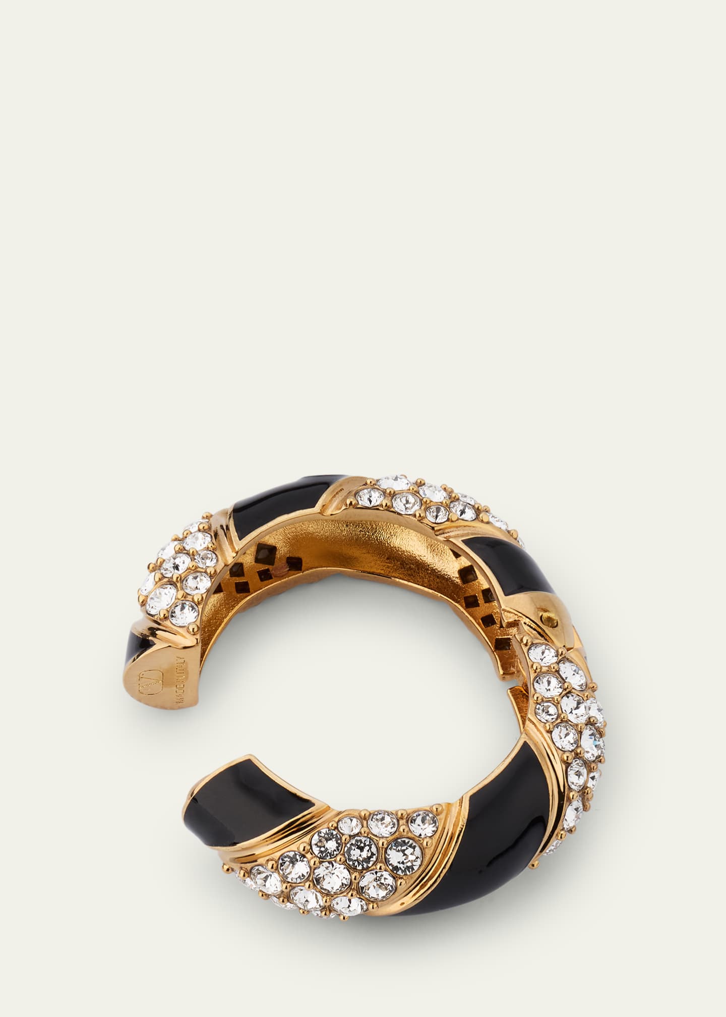 Valentino Garavani Famiglia VLOGO Crystal Hoop Earring, Single Image 4 of 4