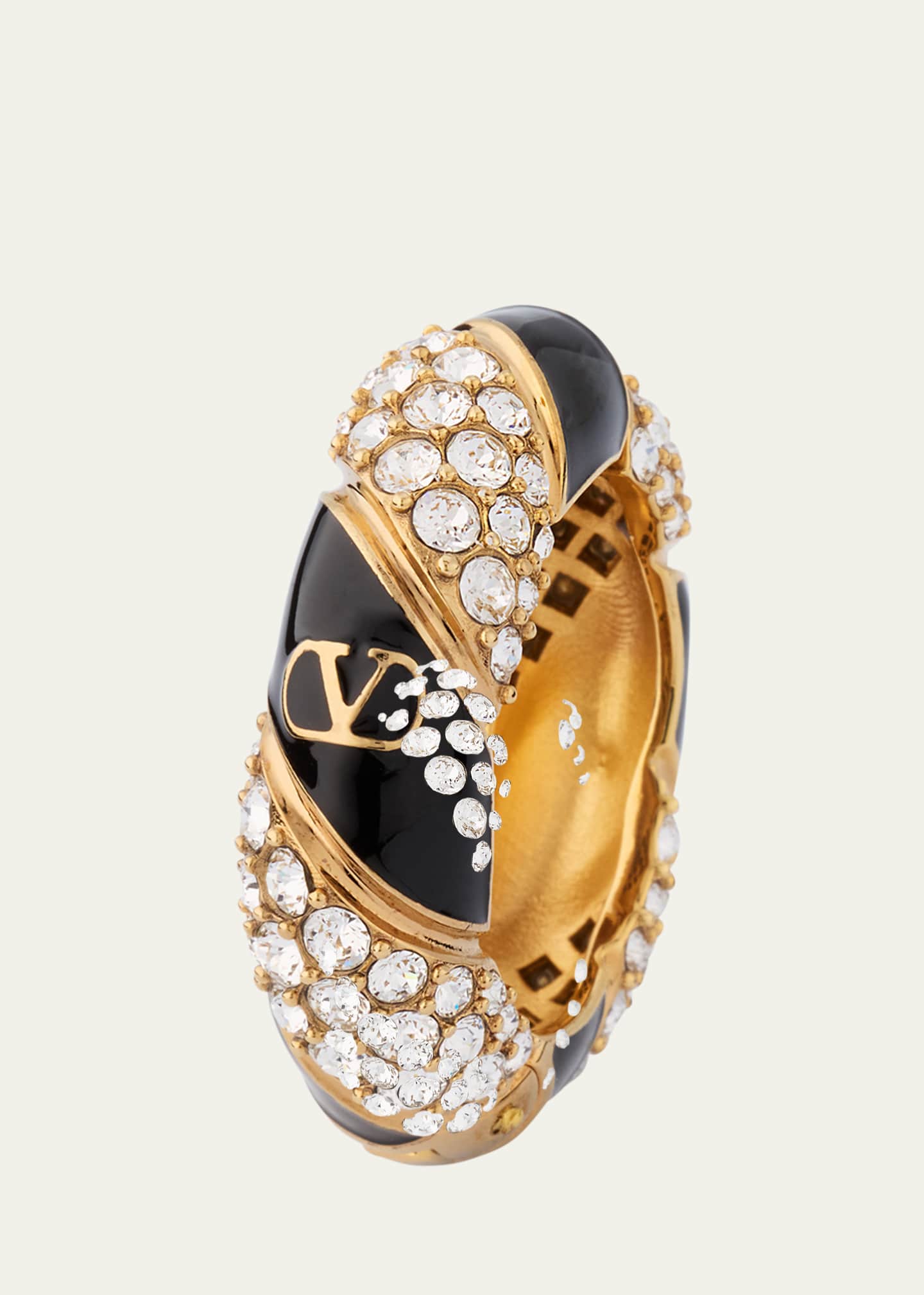 Valentino Garavani Famiglia VLOGO Crystal Hoop Earring, Single Image 1 of 4