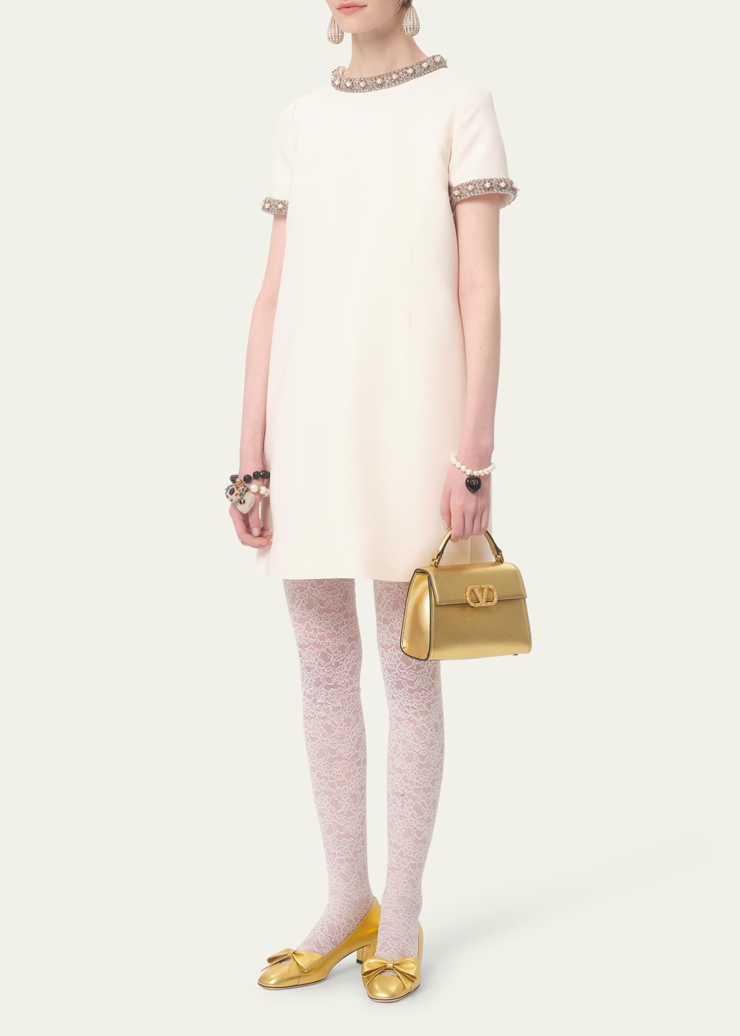 Valentino Garavani VSLING Mini Metallic Leather Top-Handle Bag Image 5 of 5