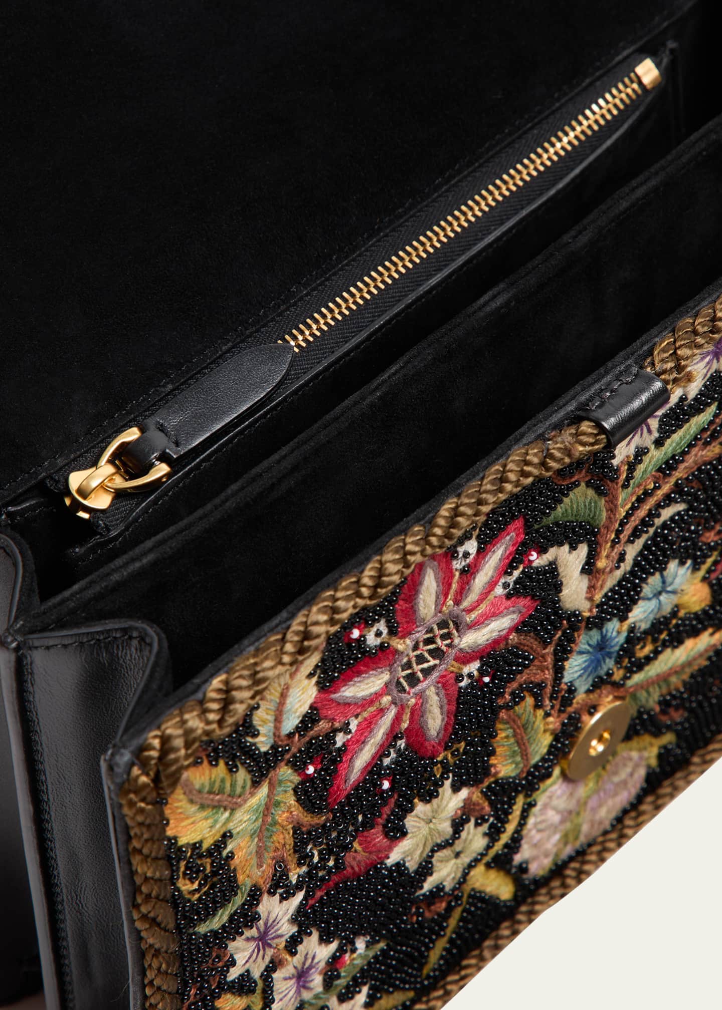 Valentino Garavani Vain Brocade Silk Chain Shoulder Bag Image 4 of 5