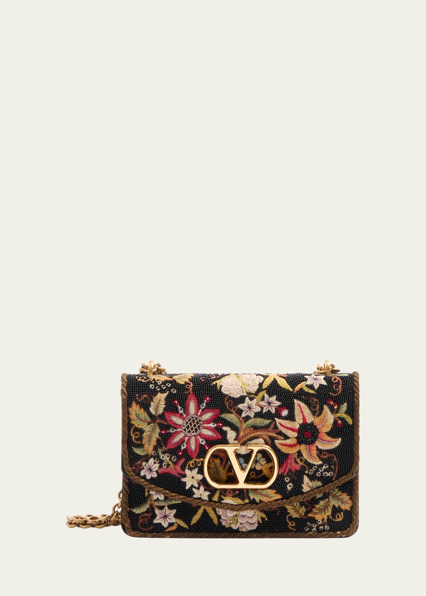 Valentino Garavani Vain Brocade Silk Chain Shoulder Bag Image 1 of 5
