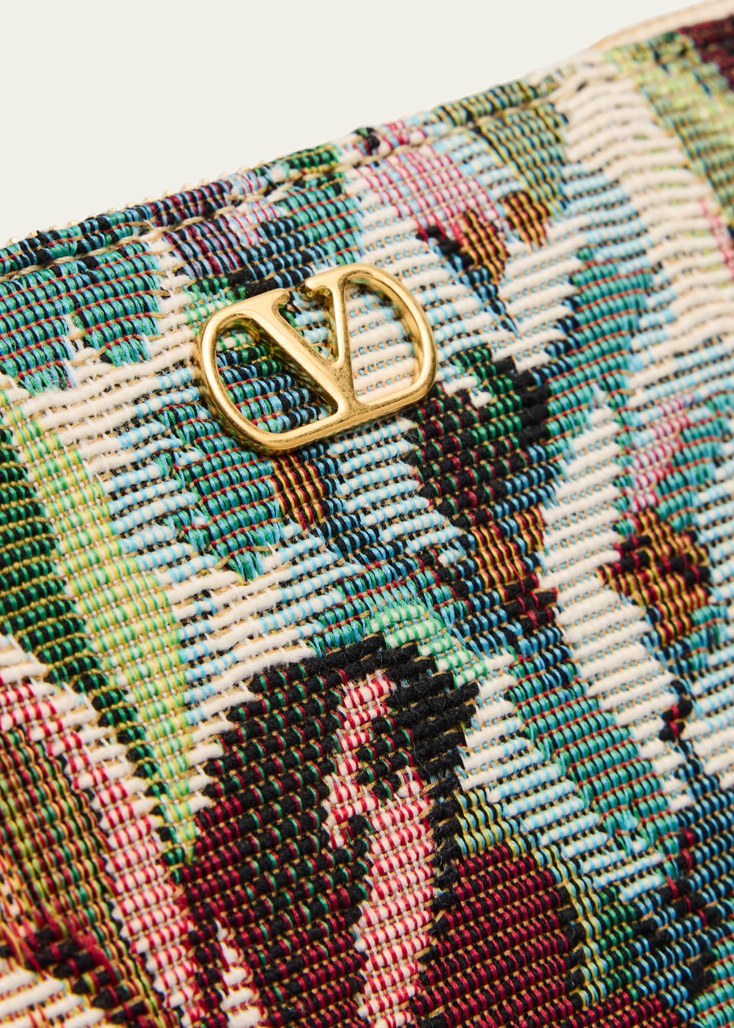 Valentino Garavani Small VLOGO Signature Brocade Pouch Clutch Bag Image 5 of 5
