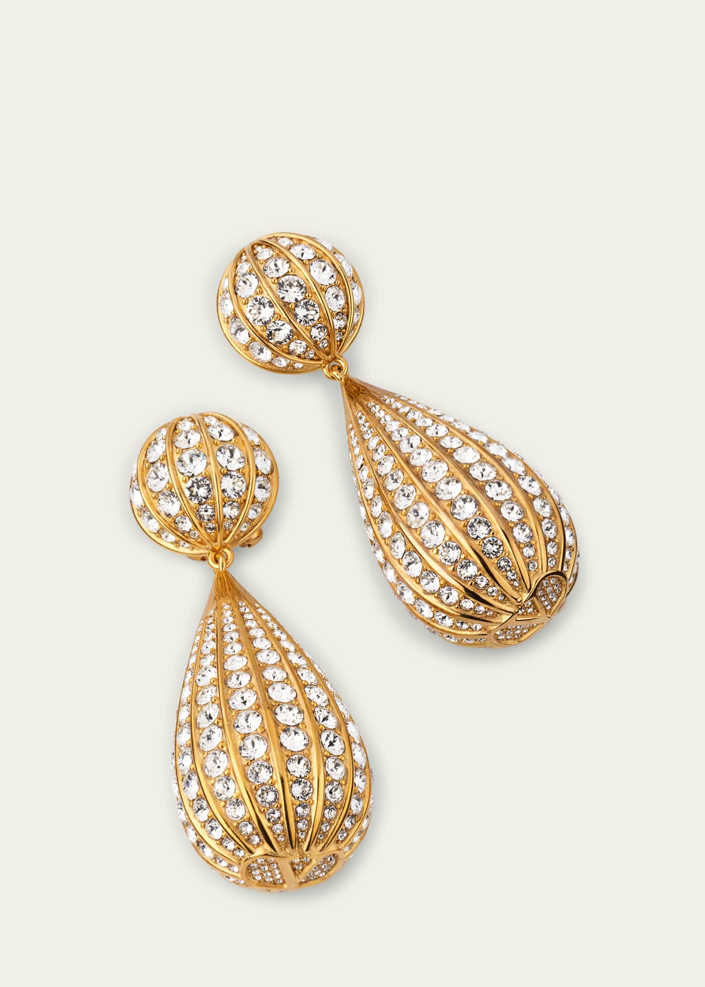 Valentino Garavani Famiglia Swarovski Crystal Drop Clip Earrings Image 2 of 3