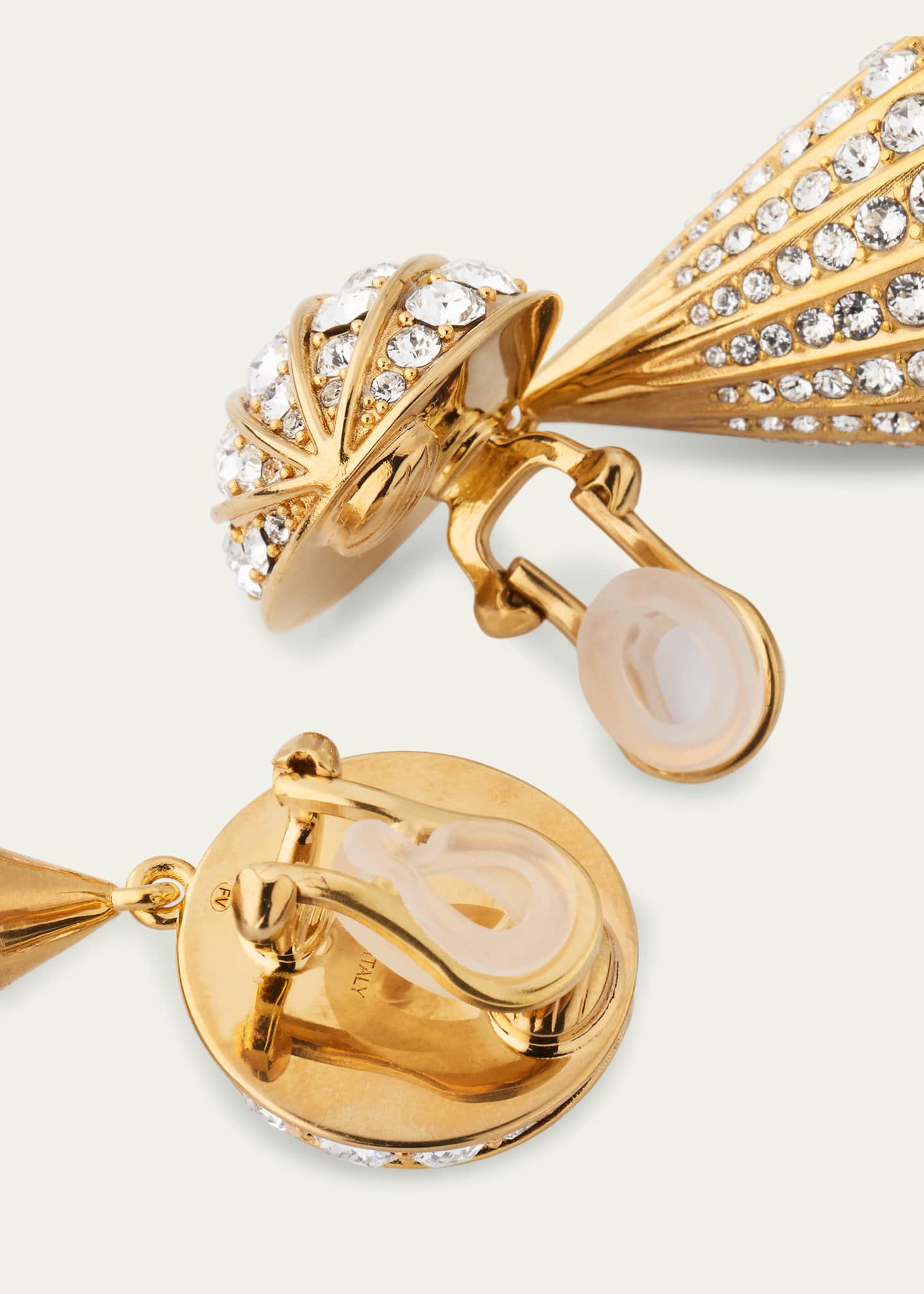 Valentino Garavani Famiglia Swarovski Crystal Drop Clip Earrings Image 3 of 3
