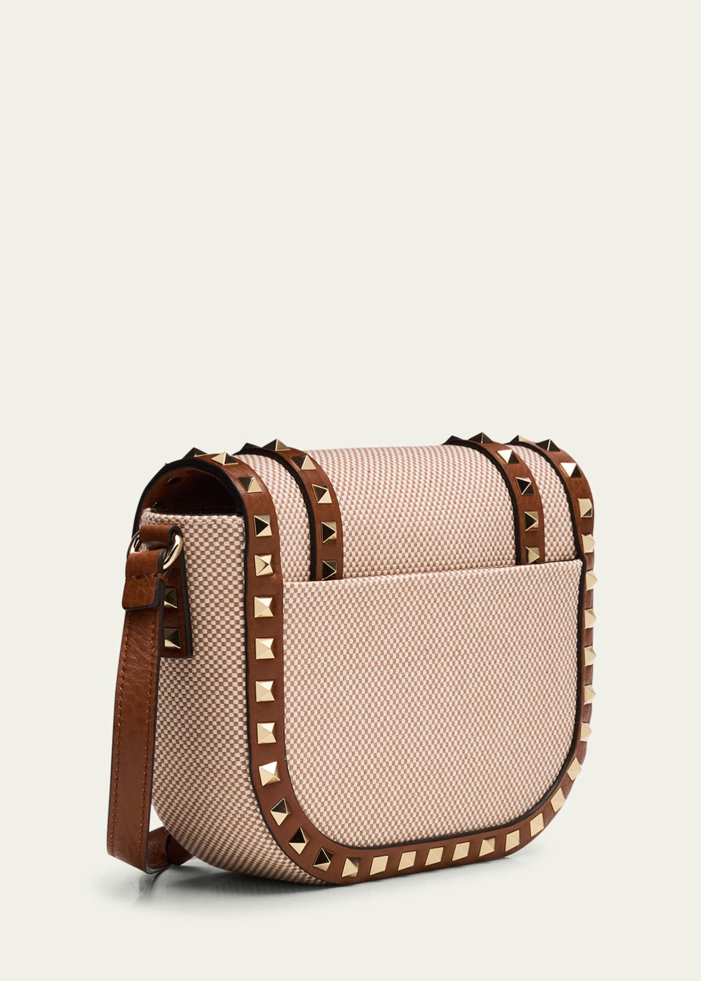 【VALENTINO GARAVANI】BIG SALE★SMALL SADDLE ショルダー Valentino Garavani Small Rockstud Canvas Saddle Crossbody