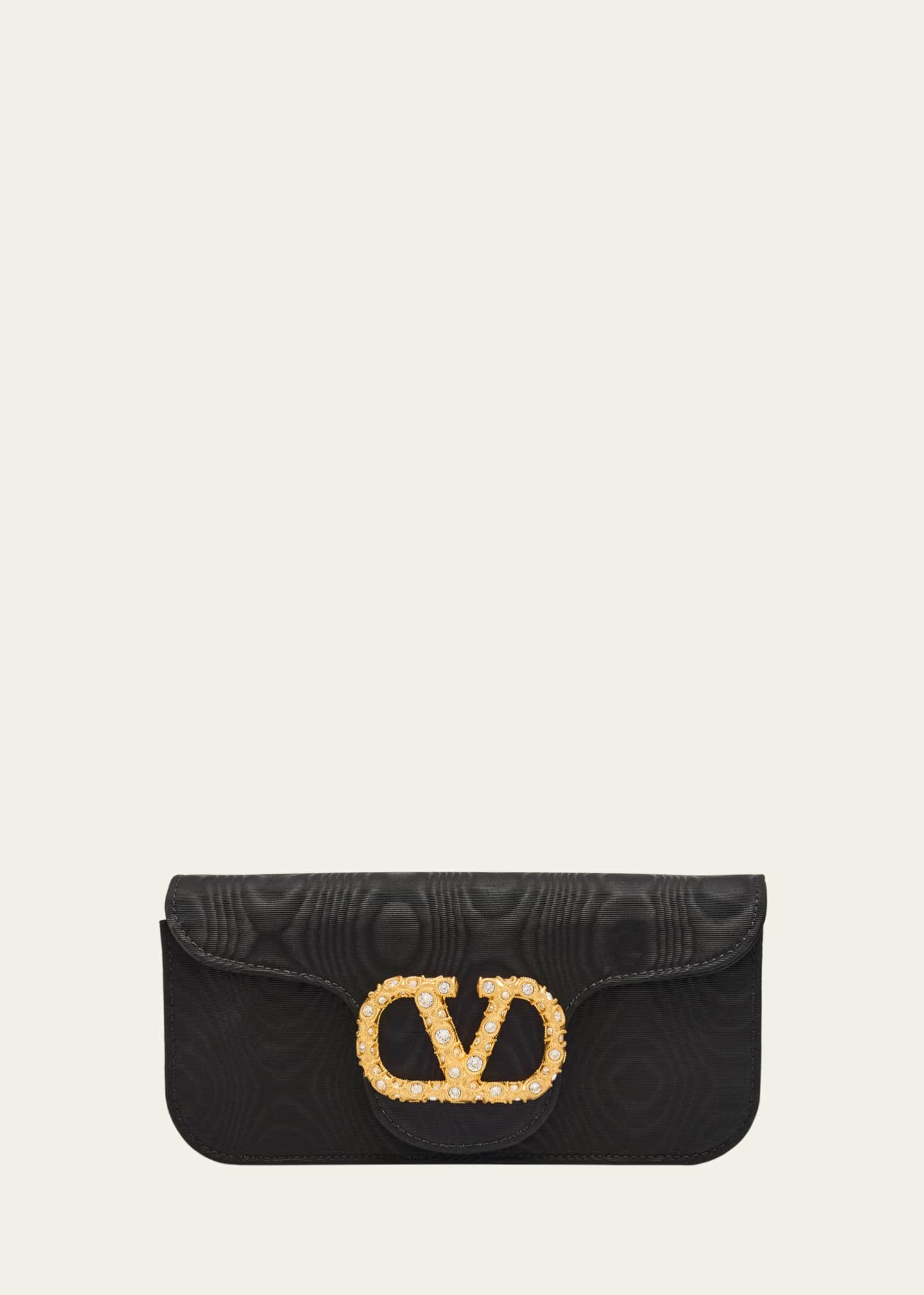 Valentino Garavani Loco VLOGO Moire Clutch Bag Image 1 of 6