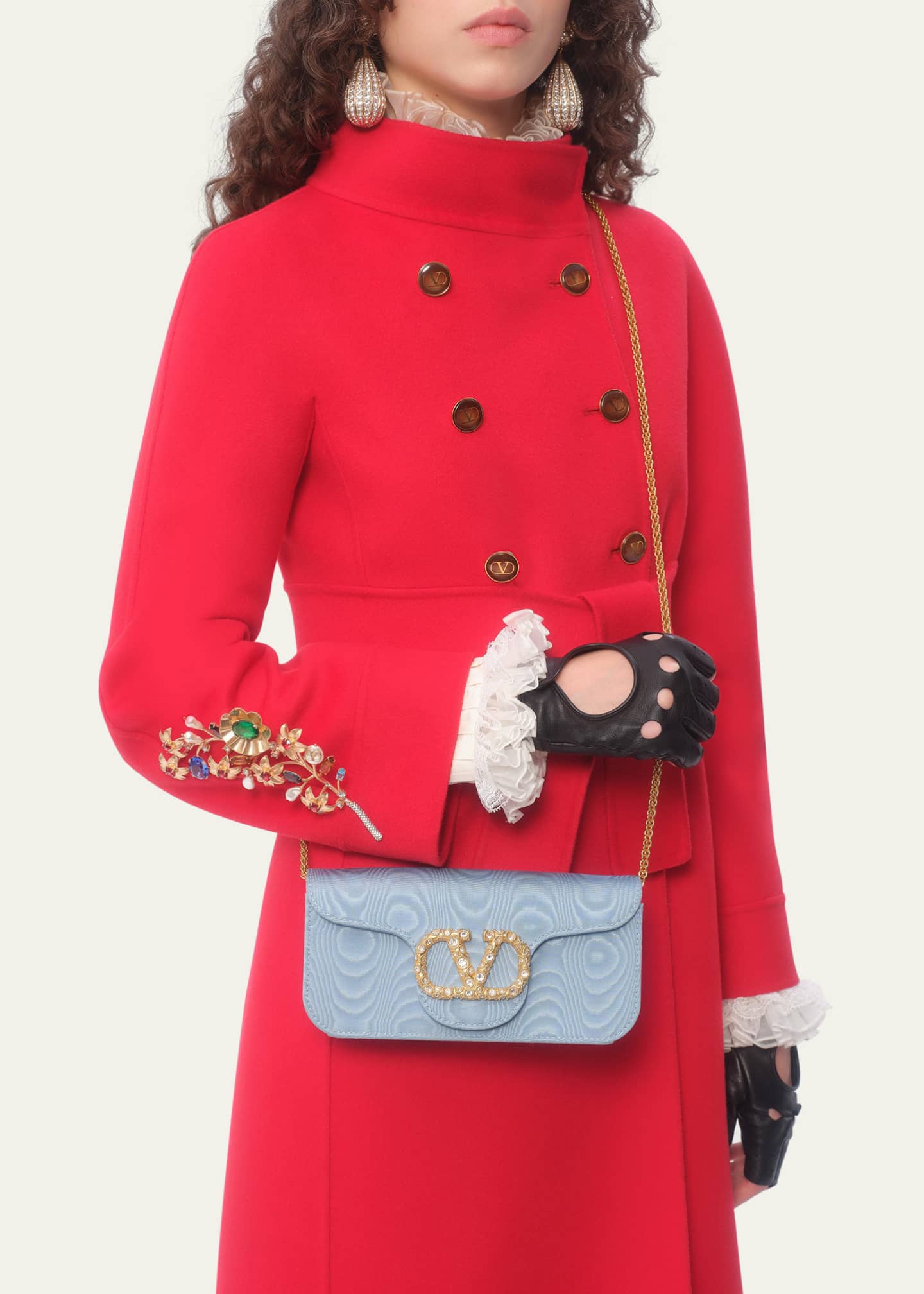 Valentino Garavani Loco VLOGO Moire Clutch Bag - Bergdorf