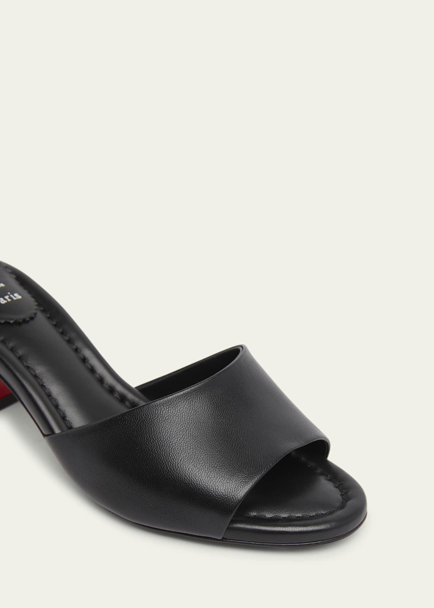 Christian Louboutin Jane Leather Red Sole Mule Sandals Image 5 of 6