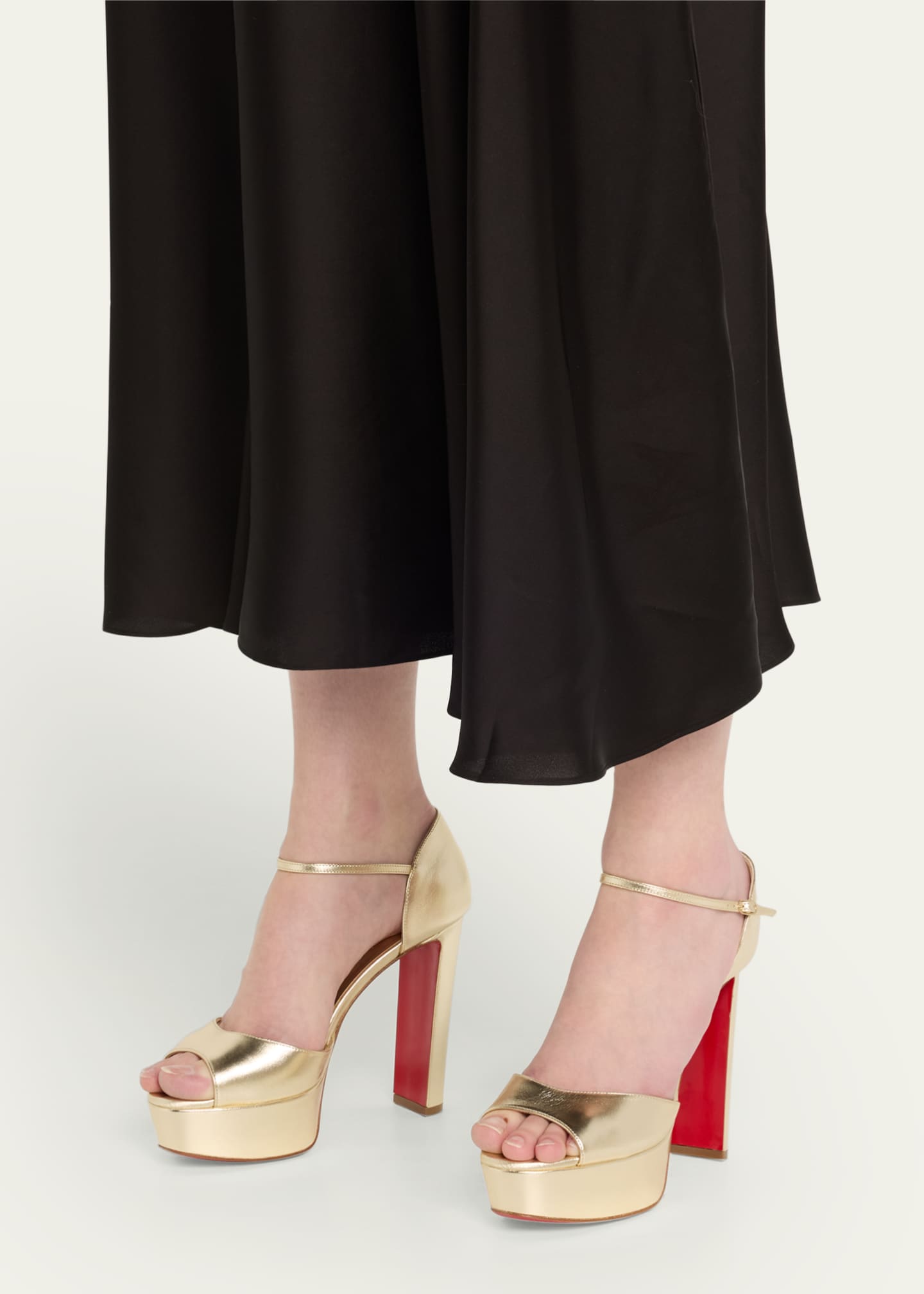 Christian Louboutin Sandaloo Metallic Red Sole Platform Sandals Image 2 of 6
