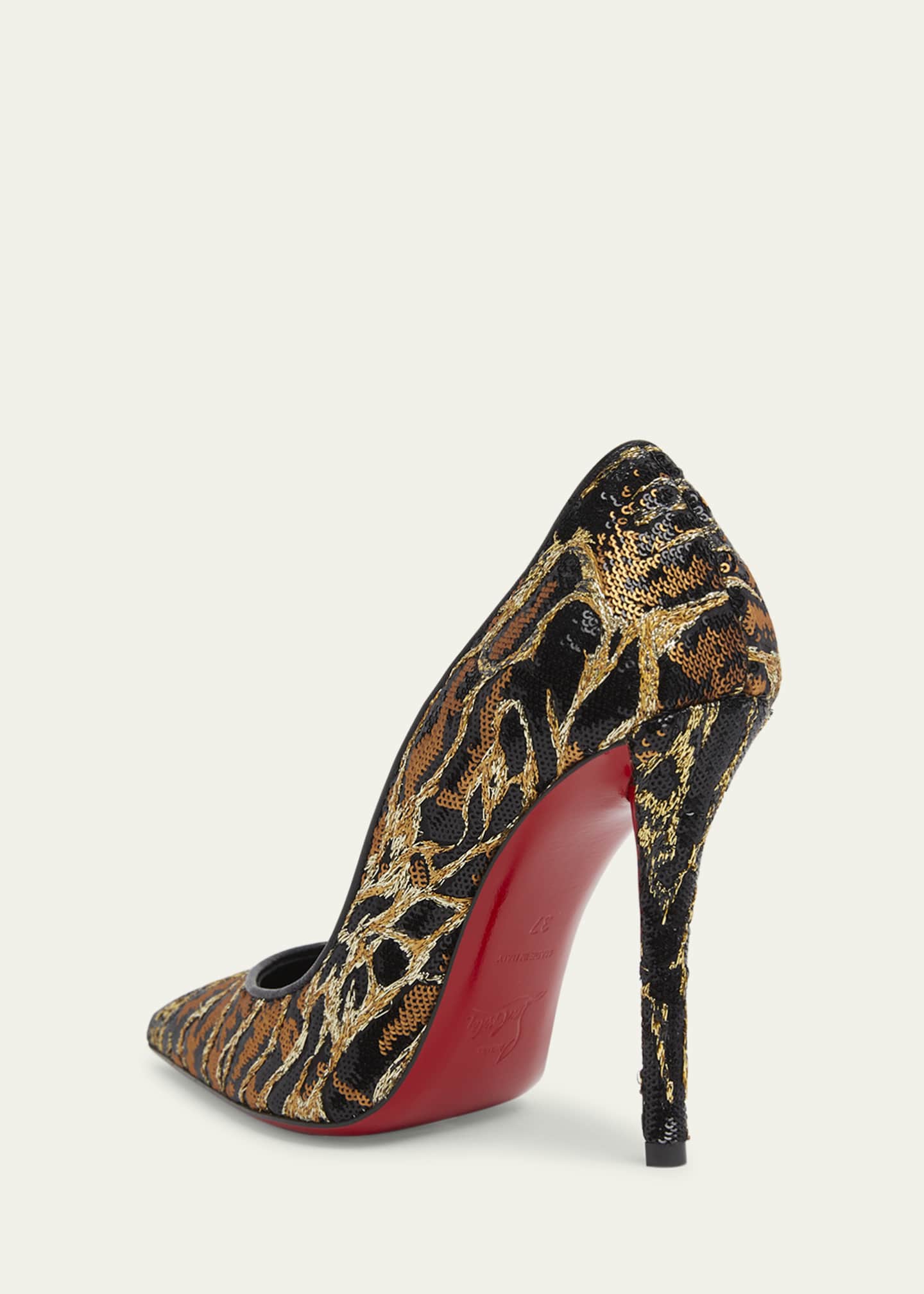 Christian Louboutin Miss Z Sequin Animal Red Sole Pumps Image 2 of 4