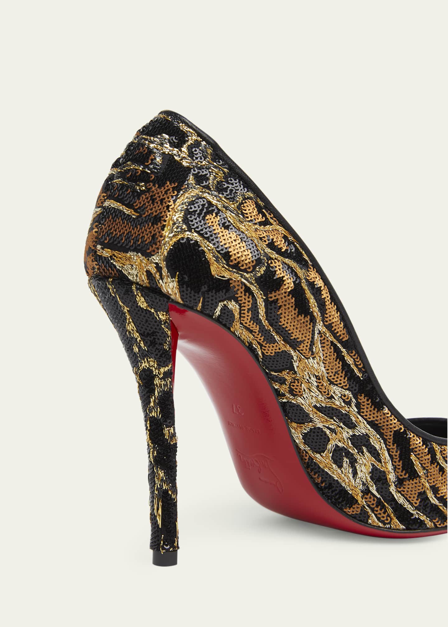 Christian Louboutin Miss Z Sequin Animal Red Sole Pumps Bergdorf Goodman