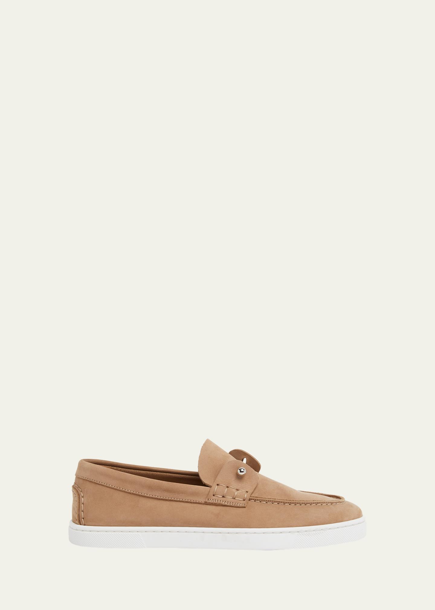 Christian Louboutin White and Tan Loafers Slip-Ons Christian Louboutin Studded Accents Loafers - Black Loafers  main image 2
