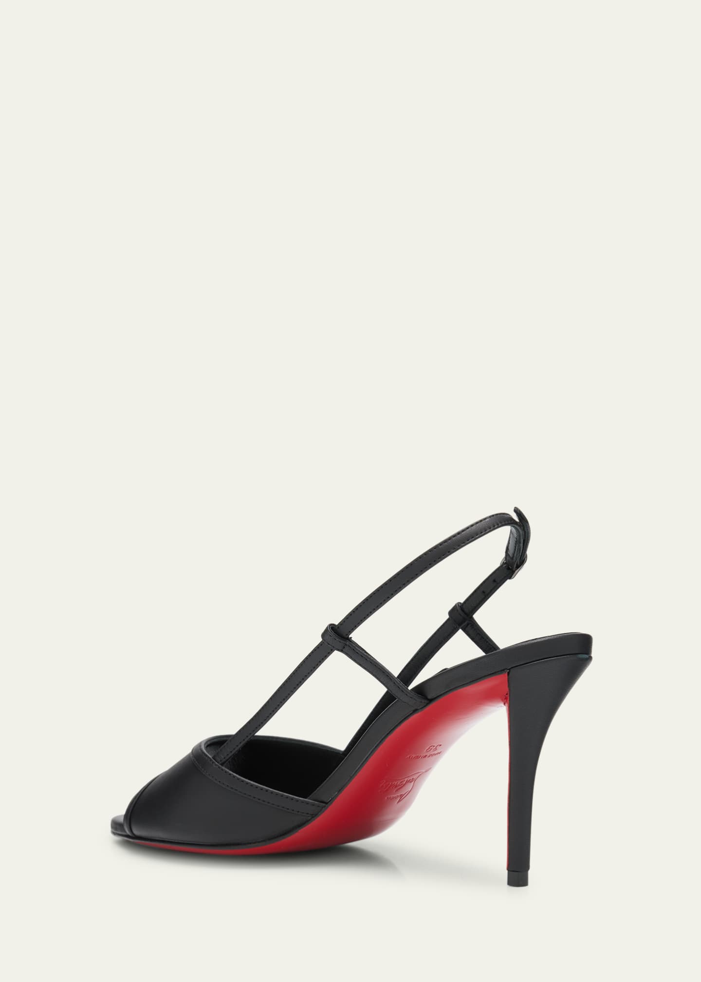 Christian Louboutin Miss Z Leather Red Sole Slingback Sandals Image 4 of 6