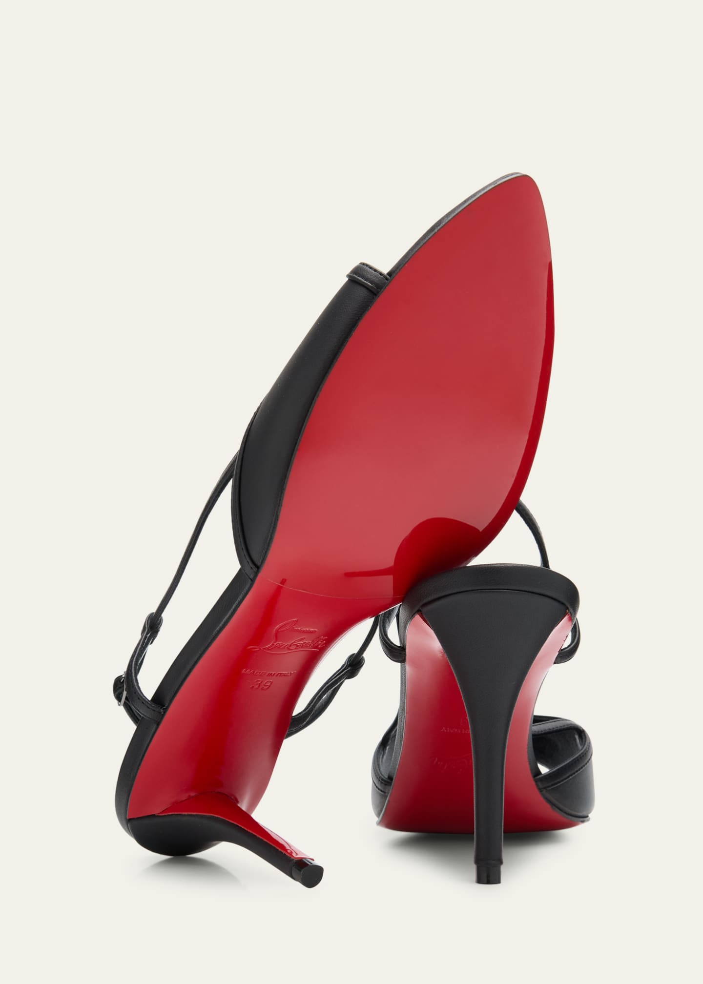 Christian Louboutin Miss Z Leather Red Sole Slingback Sandals Image 5 of 6