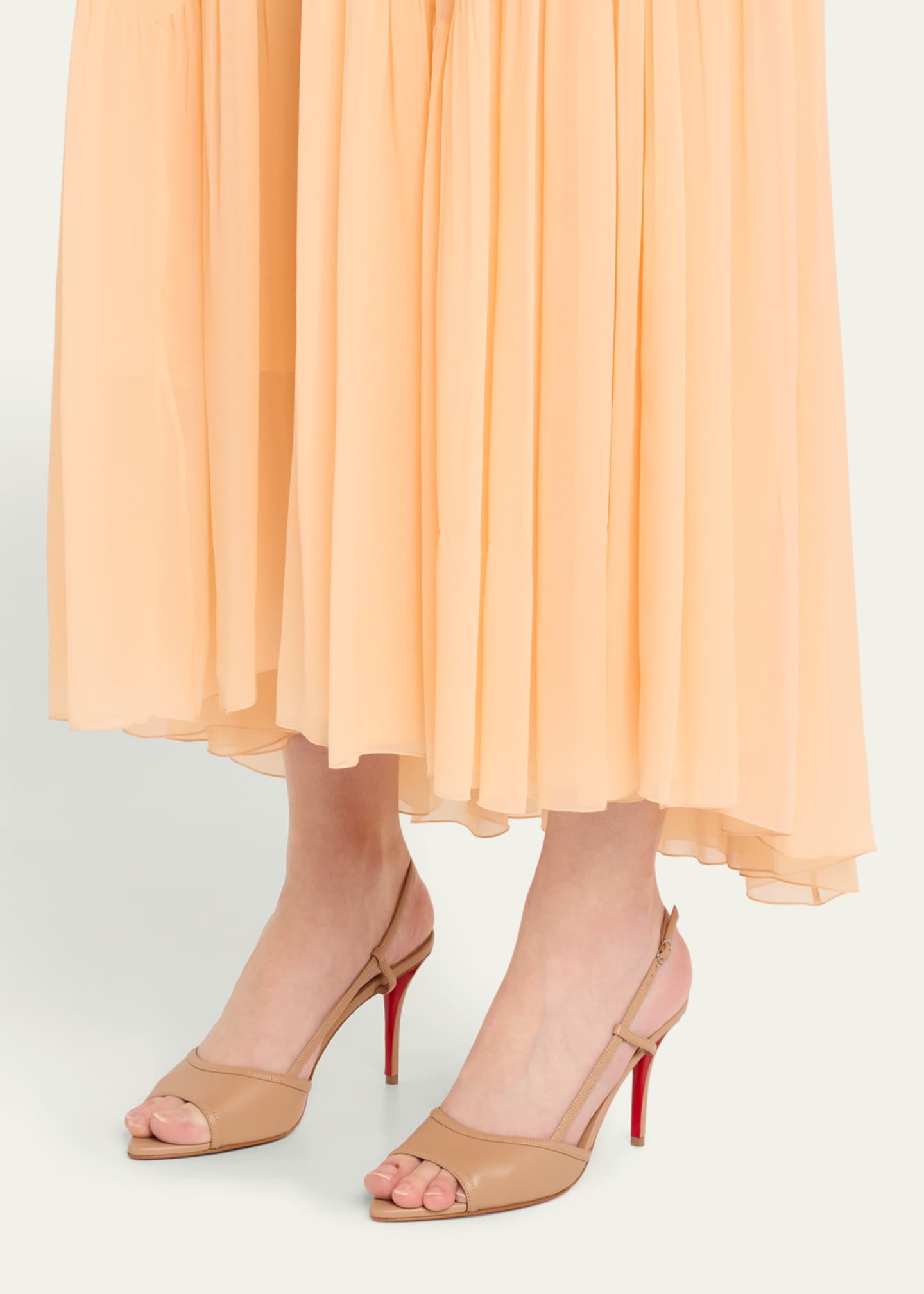 Christian Louboutin 80mm Miss Z Leather Slingback Sandals