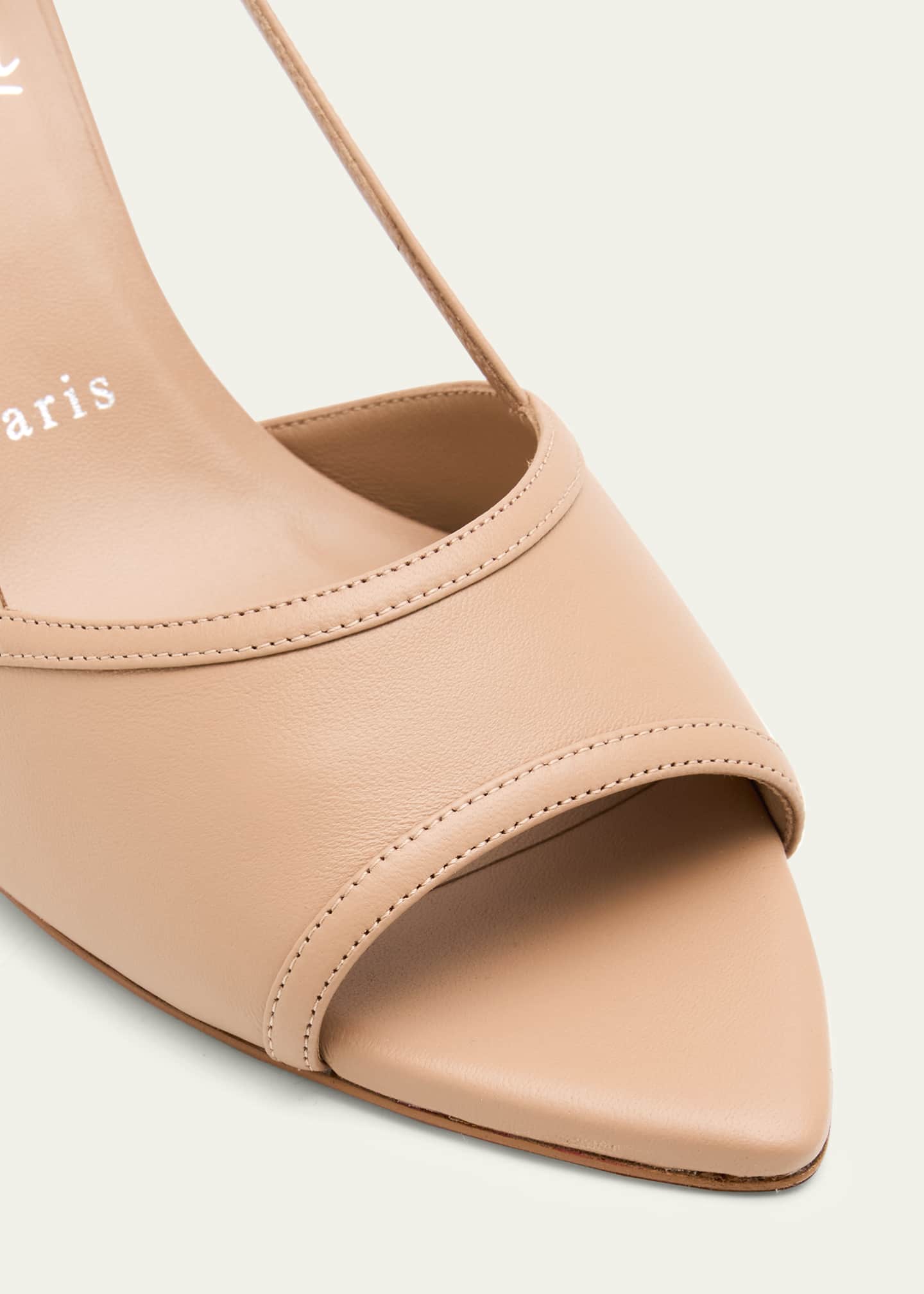 Christian Louboutin 80mm Miss Z Leather Slingback Sandals