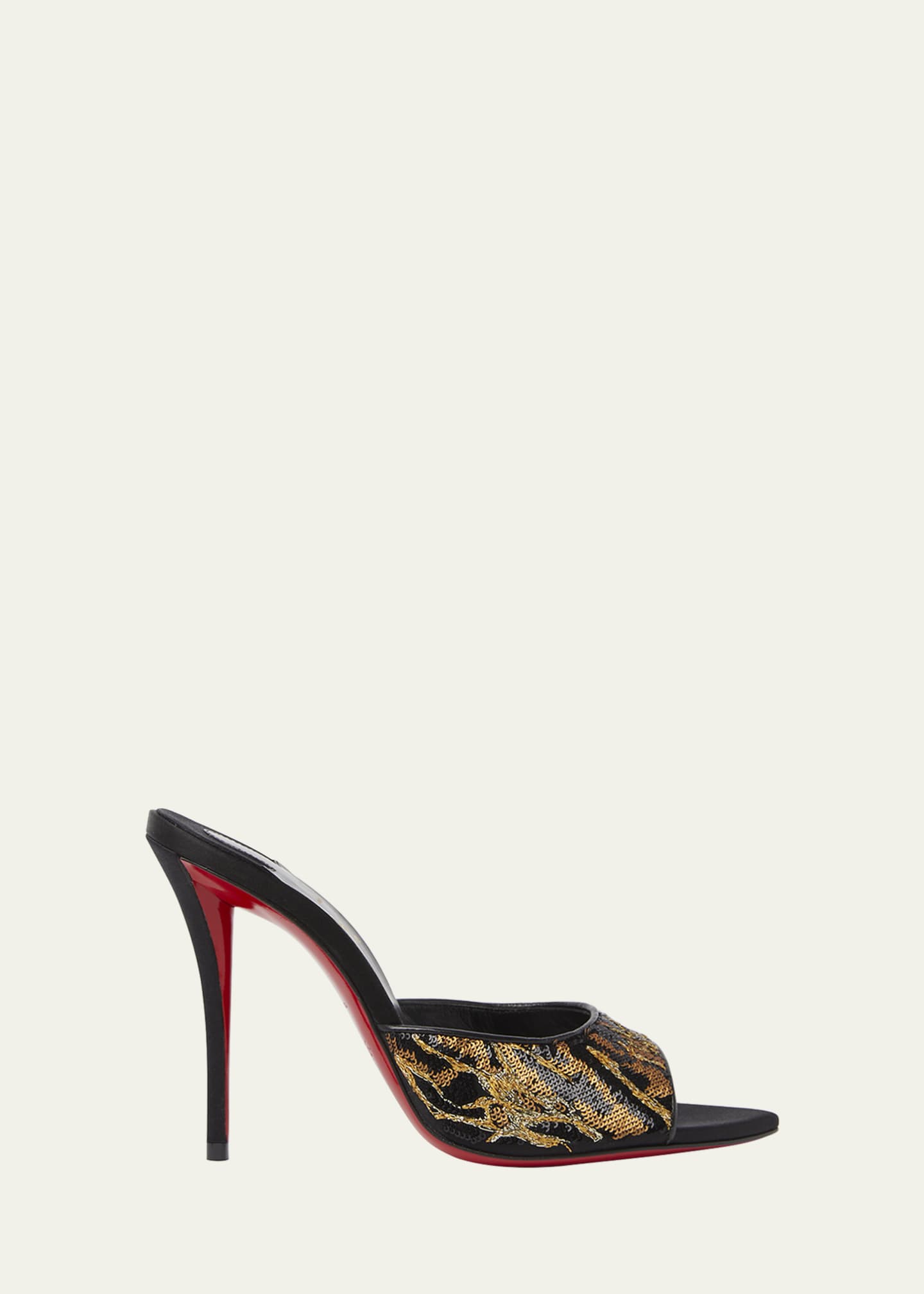 Christian Louboutin Miss Z Sequin Animal Red Sole Mules