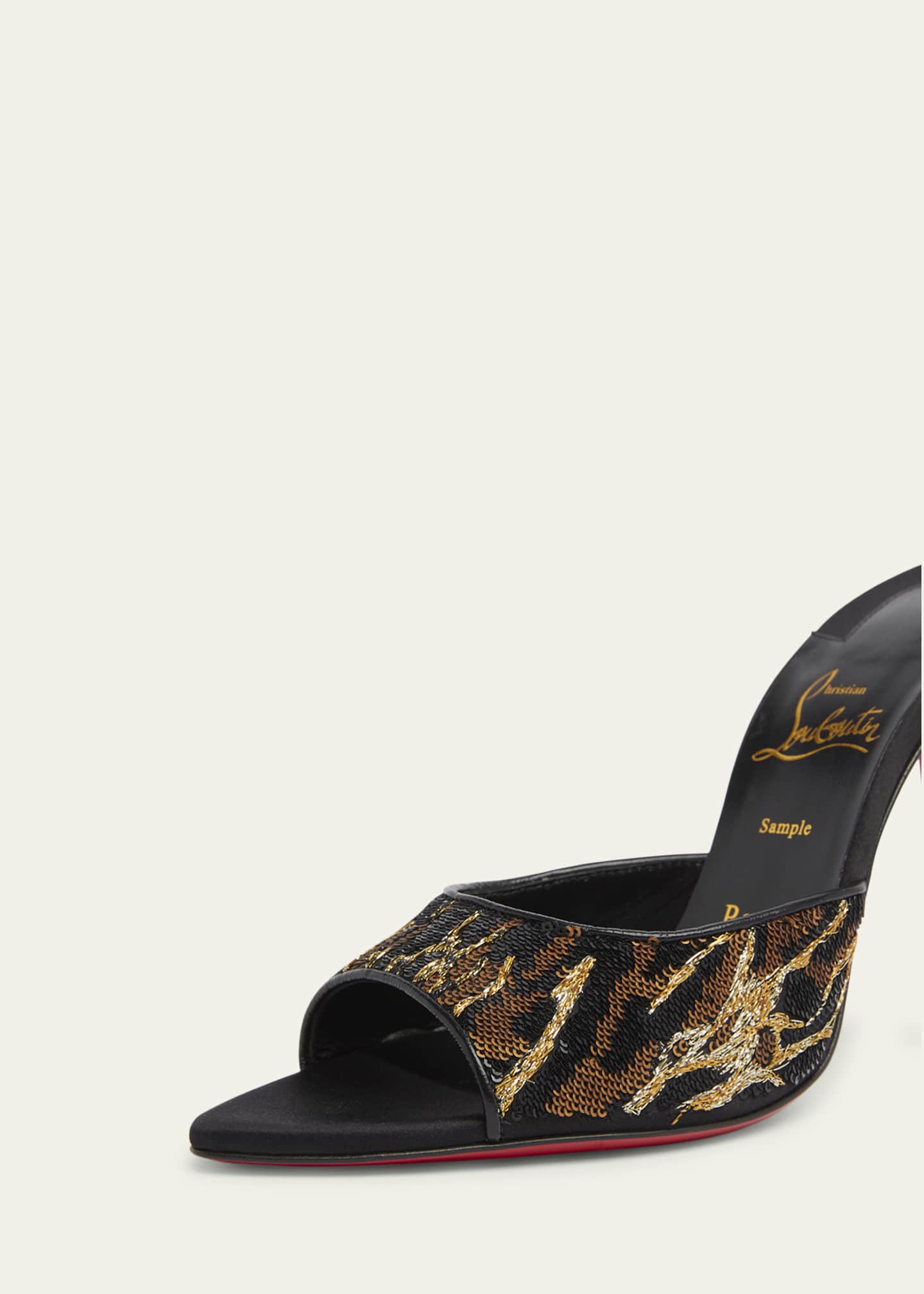 Christian Louboutin Miss Z Sequin Animal Red Sole Mules Image 3 of 4