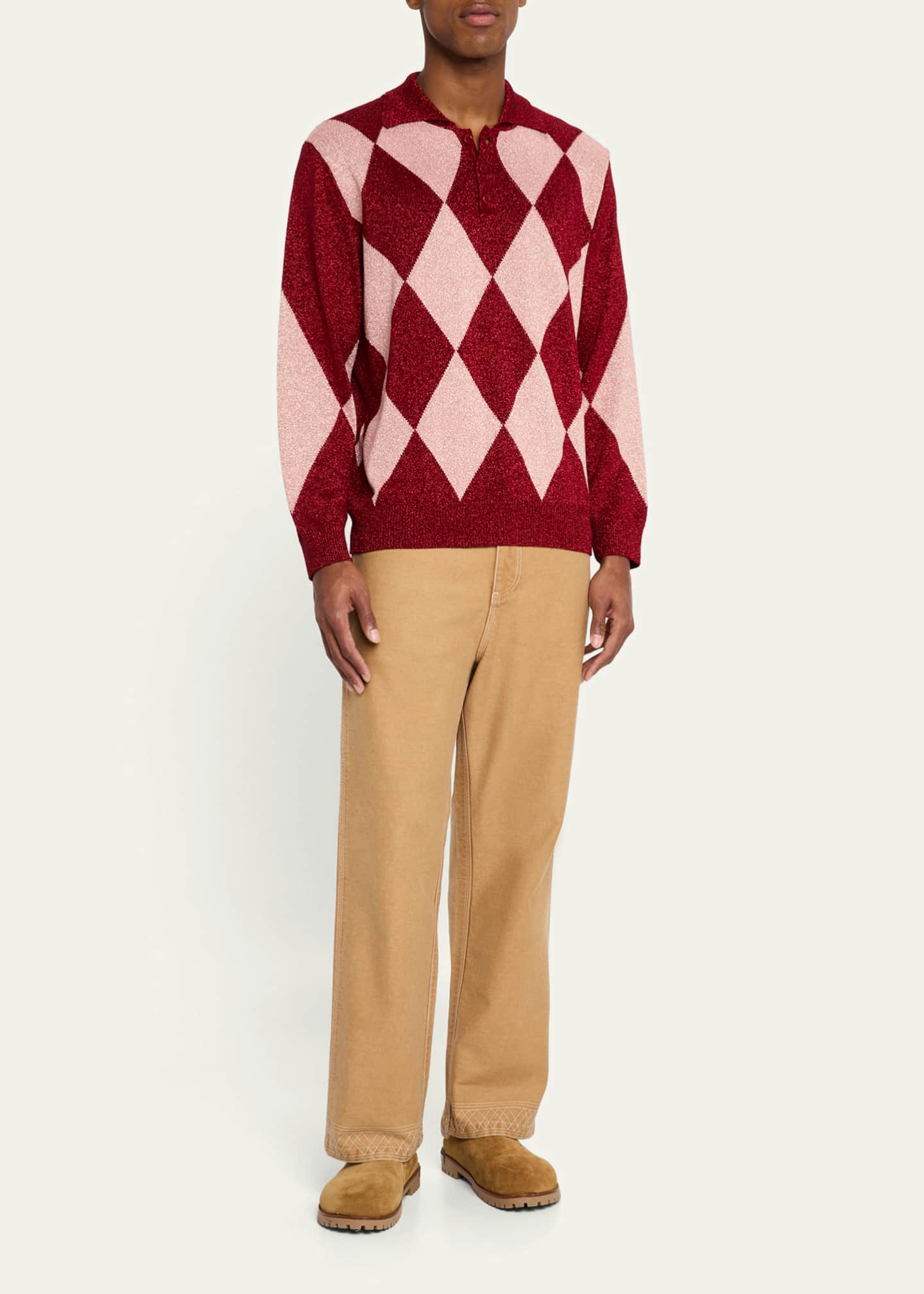 Bode Men's Embroidered Knolly Brook Trousers Image 2 of 5