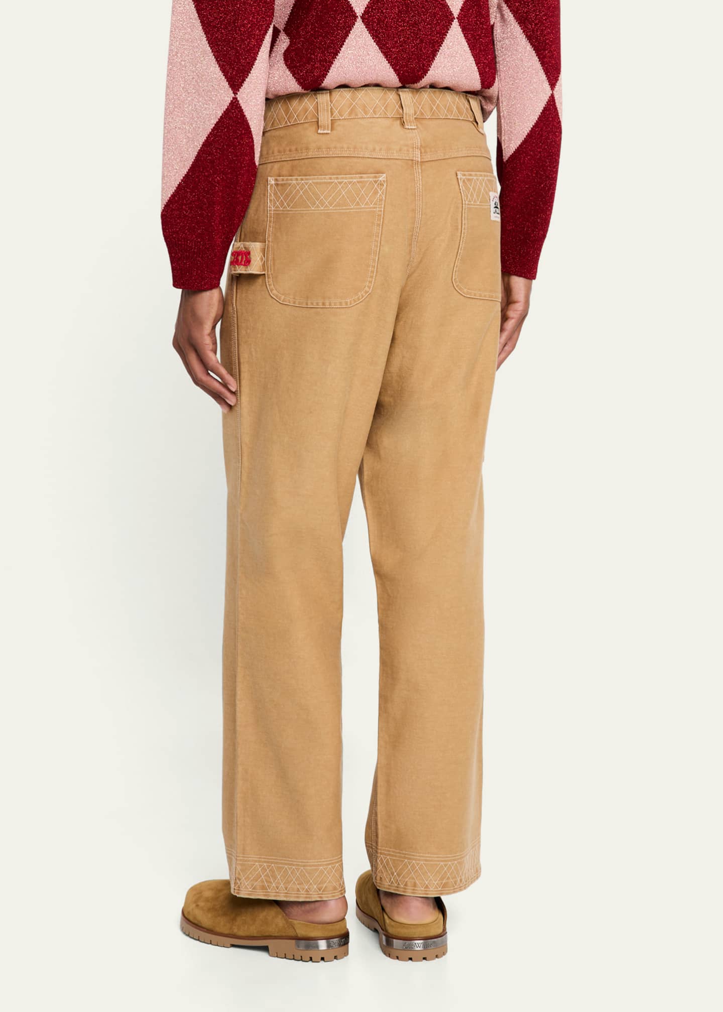 Bode Men's Embroidered Knolly Brook Trousers Image 3 of 5