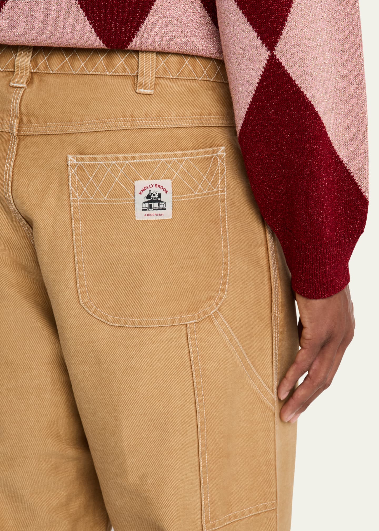 Bode Men's Embroidered Knolly Brook Trousers Image 5 of 5
