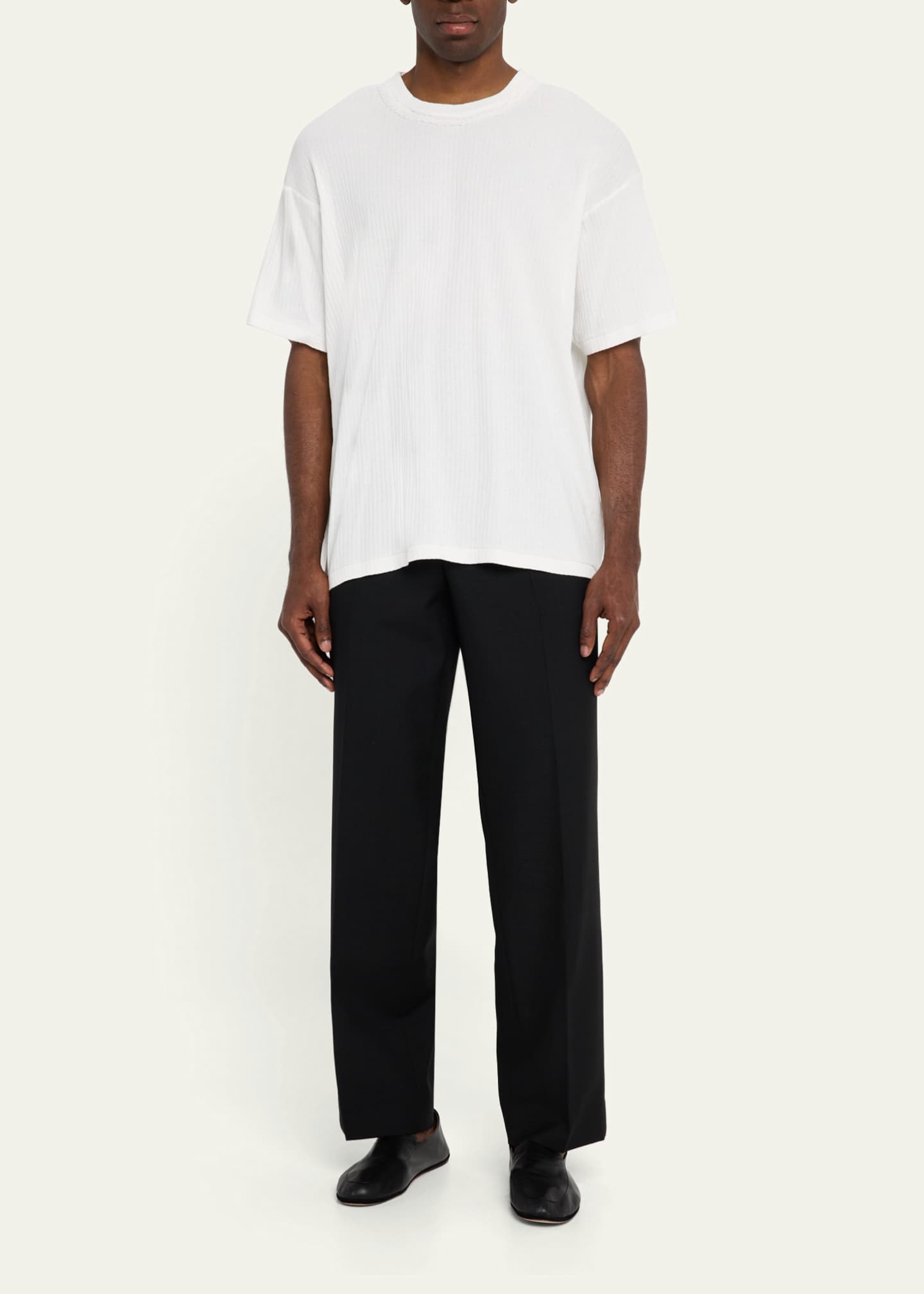 Bode Men's Ribbed Bead-Trim Salt Marsh T-Shirt Image 2 of 5