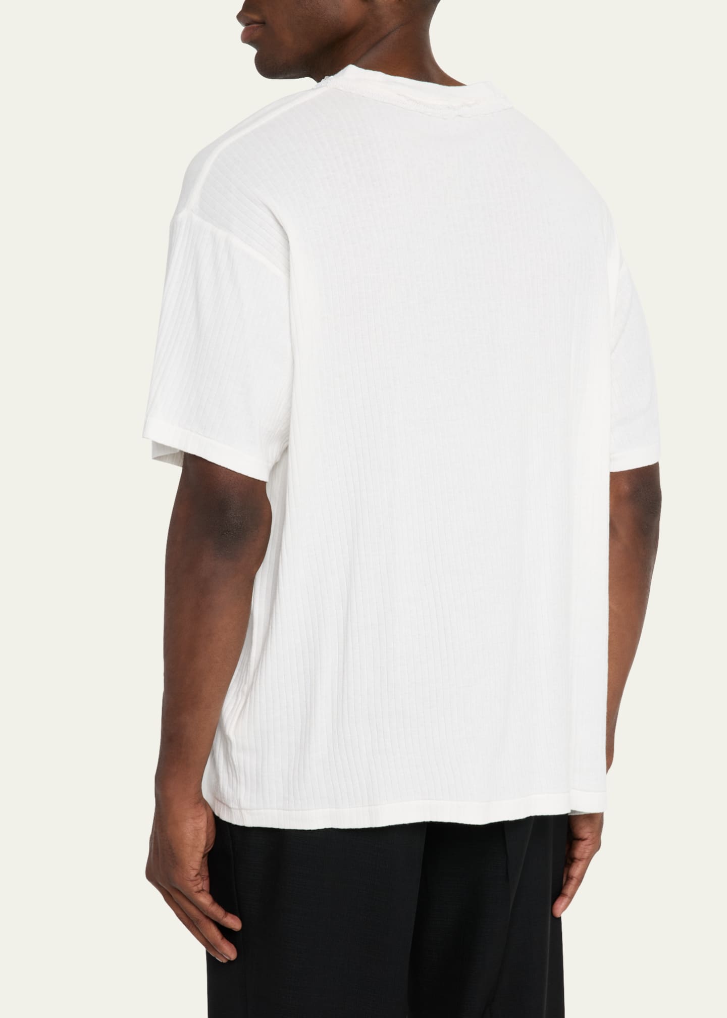 Bode Men's Ribbed Bead-Trim Salt Marsh T-Shirt Image 3 of 5
