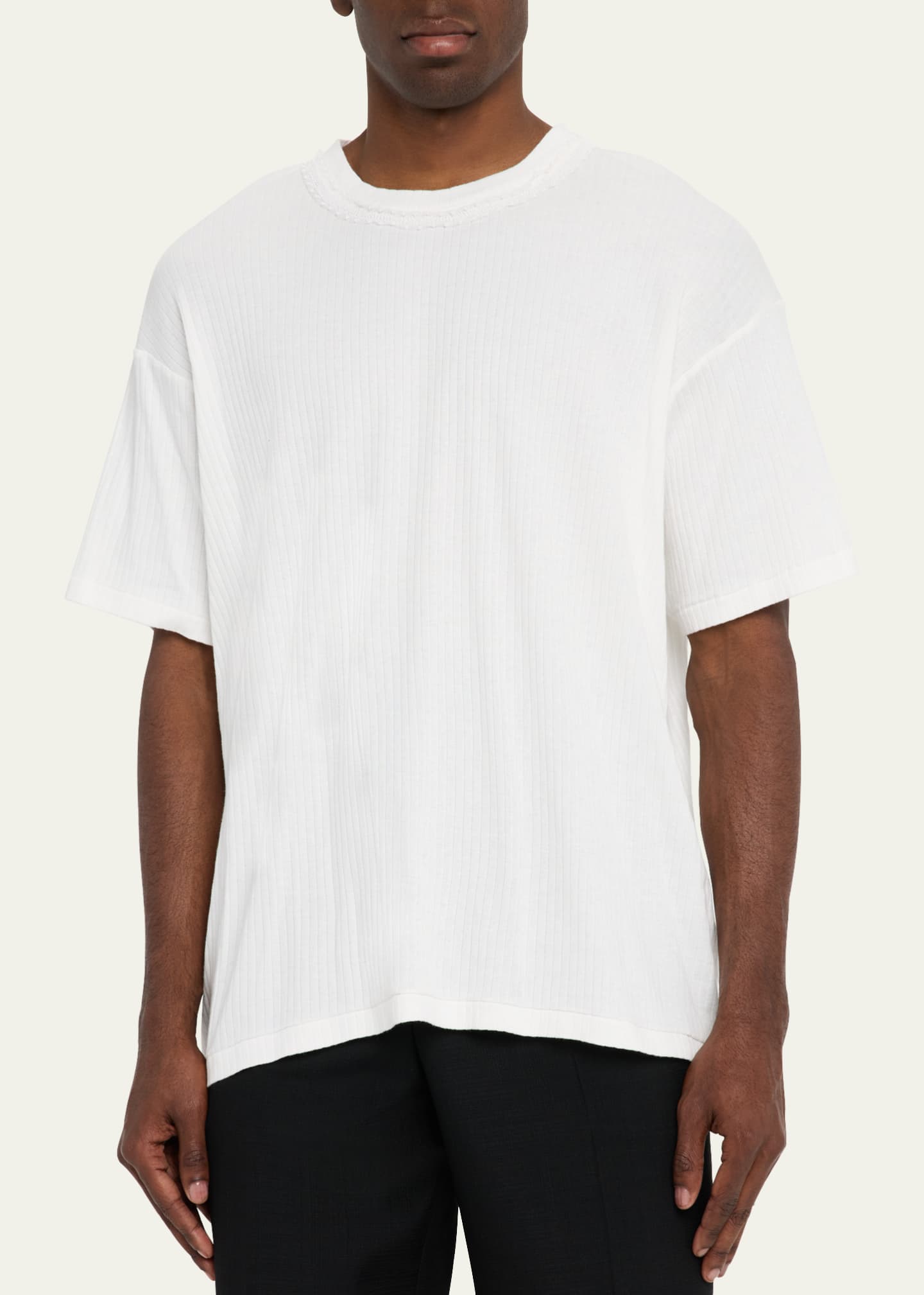 Bode Men's Ribbed Bead-Trim Salt Marsh T-Shirt Image 4 of 5