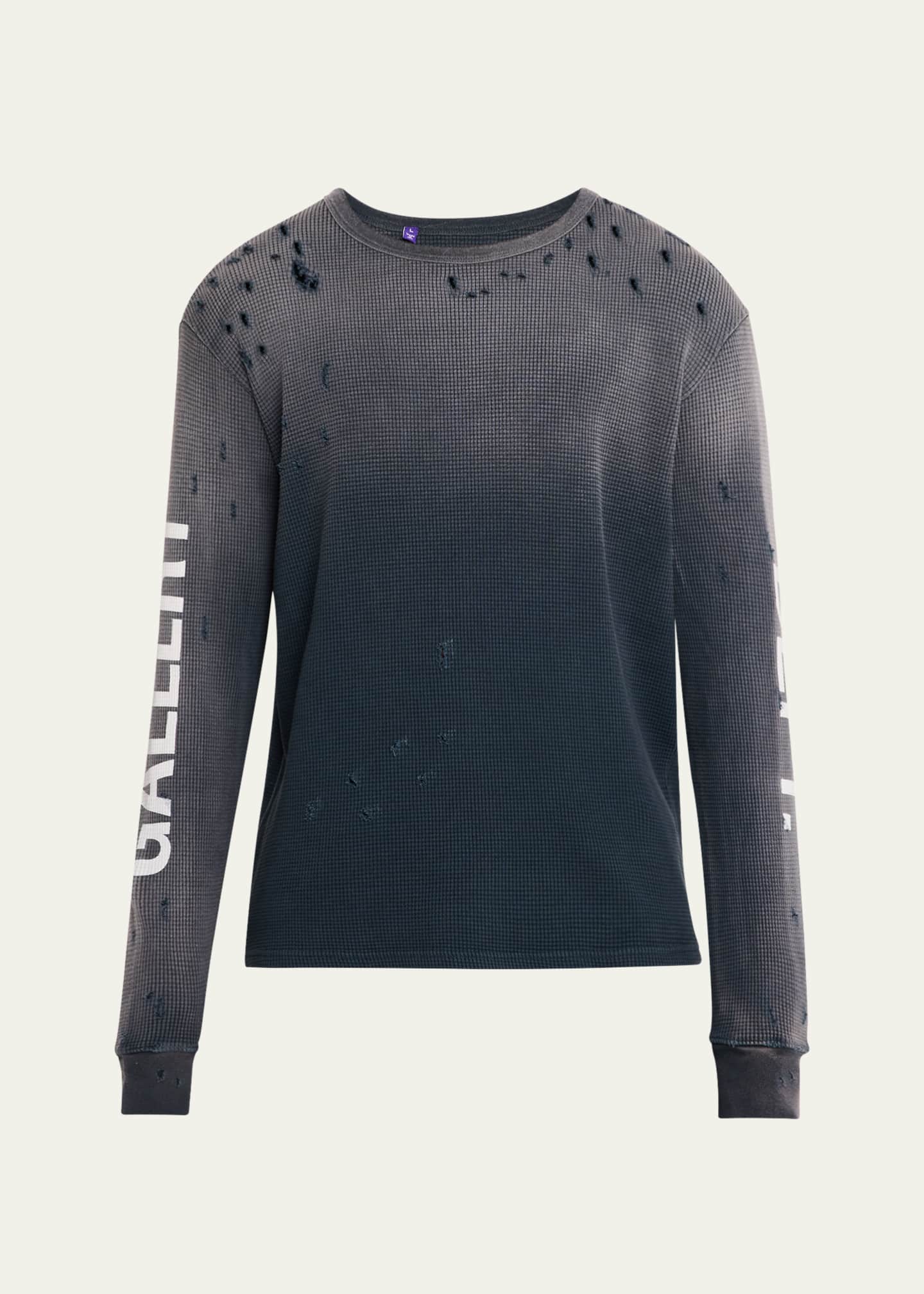 GALLERY DEPARTMENT Men's Distressed Waffle Logo Thermal Shirt Image 1 of 5