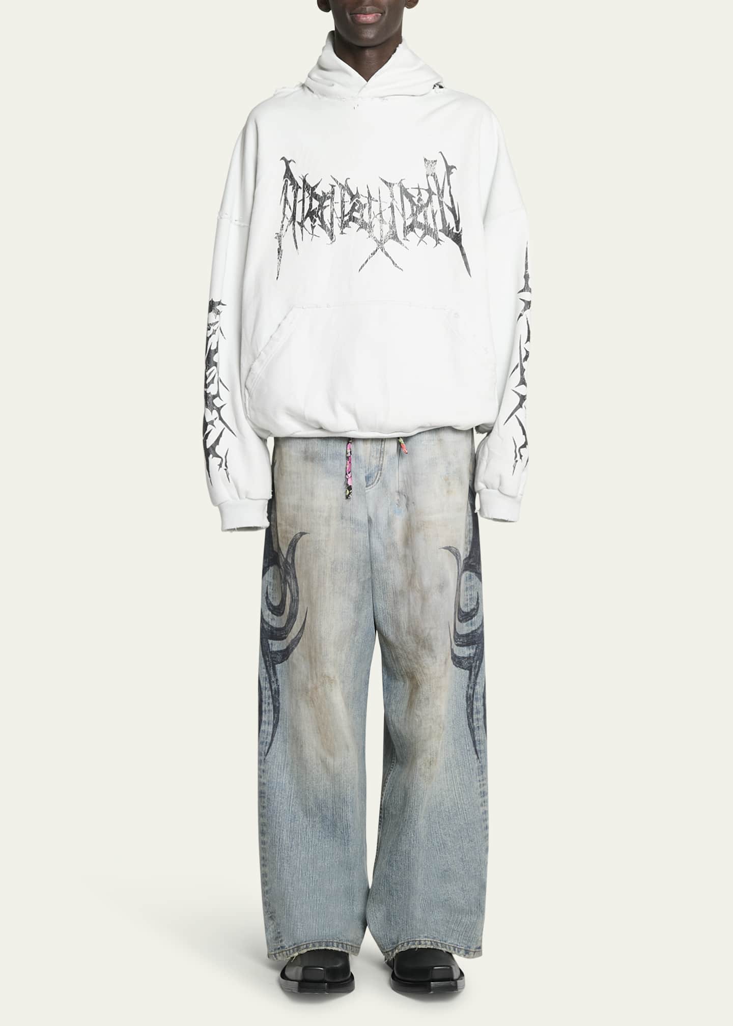 Balenciaga Men's Tattoo Baggy Jeans Image 2 of 5