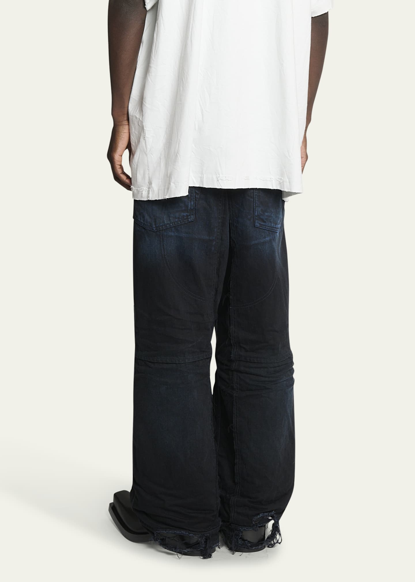 Balenciaga Men's Overdyed Double-Knee Pants Image 3 of 5