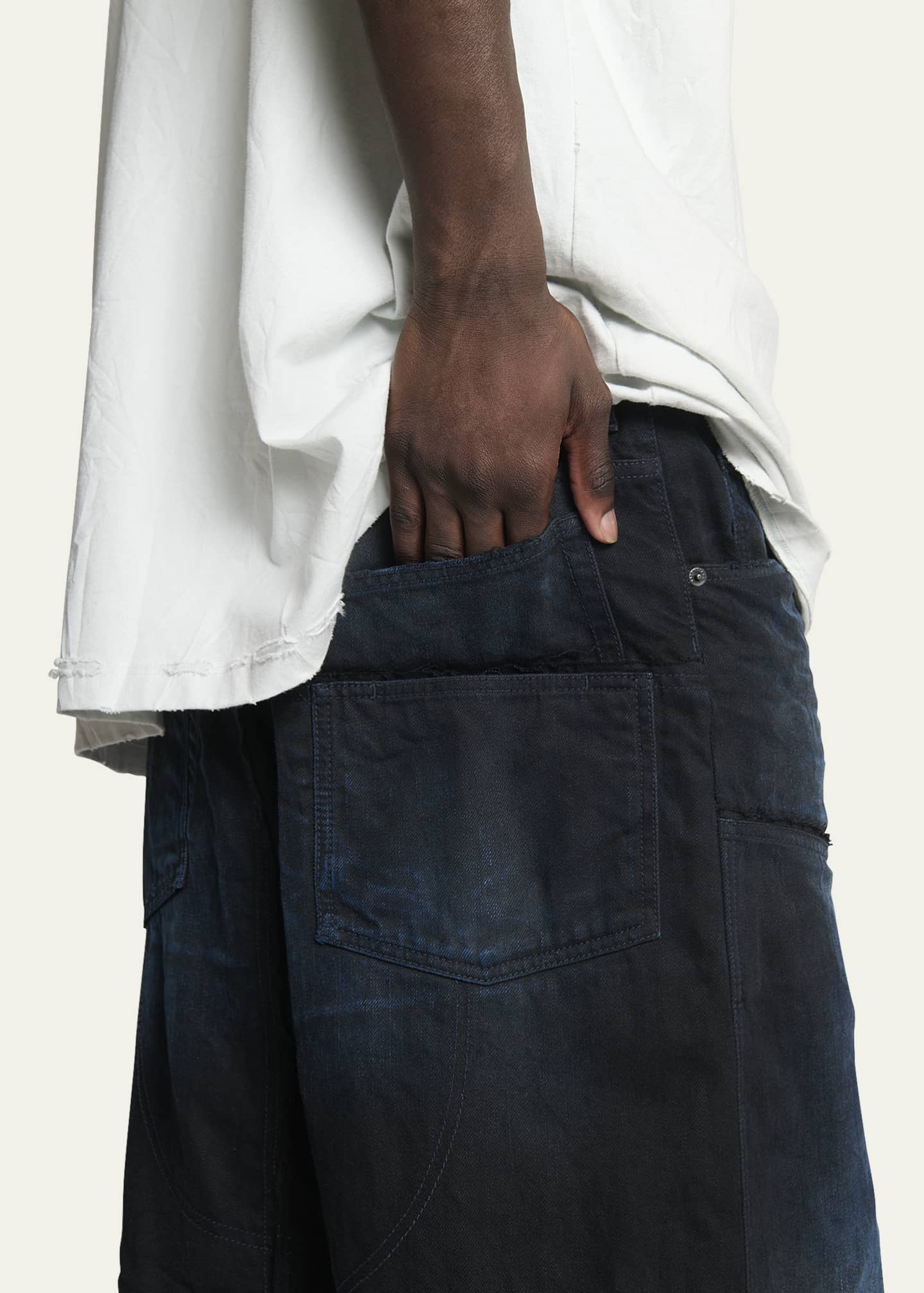 Balenciaga Men's Overdyed Double-Knee Pants Image 5 of 5