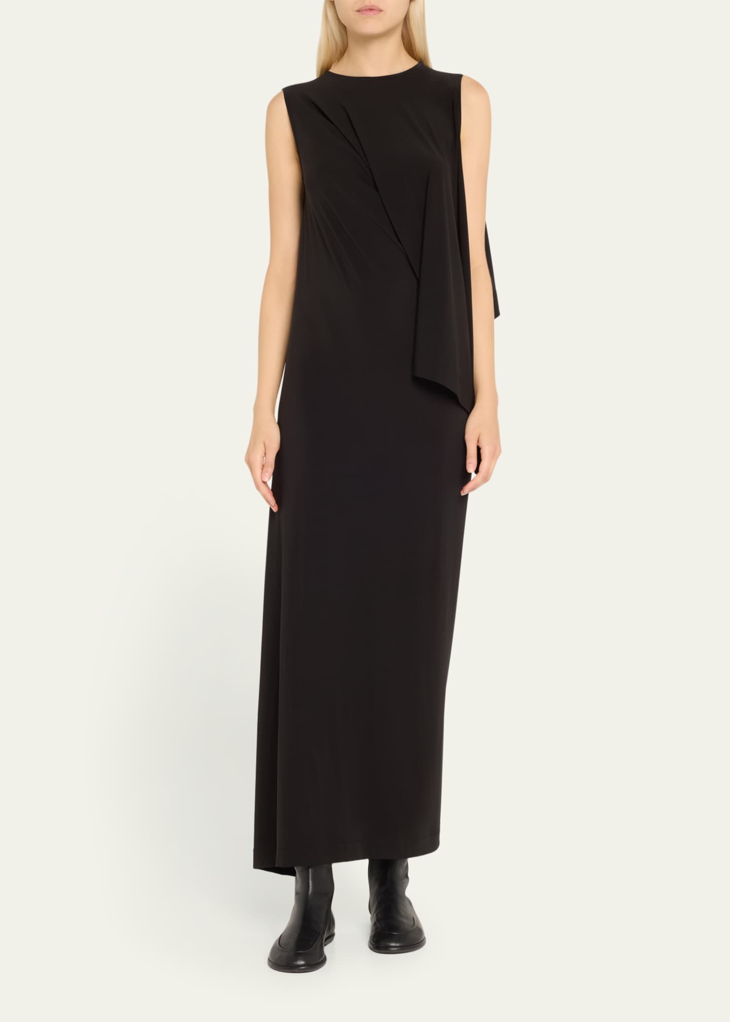 Issey Miyake Long Drape Jersey Dress Image 2 of 5