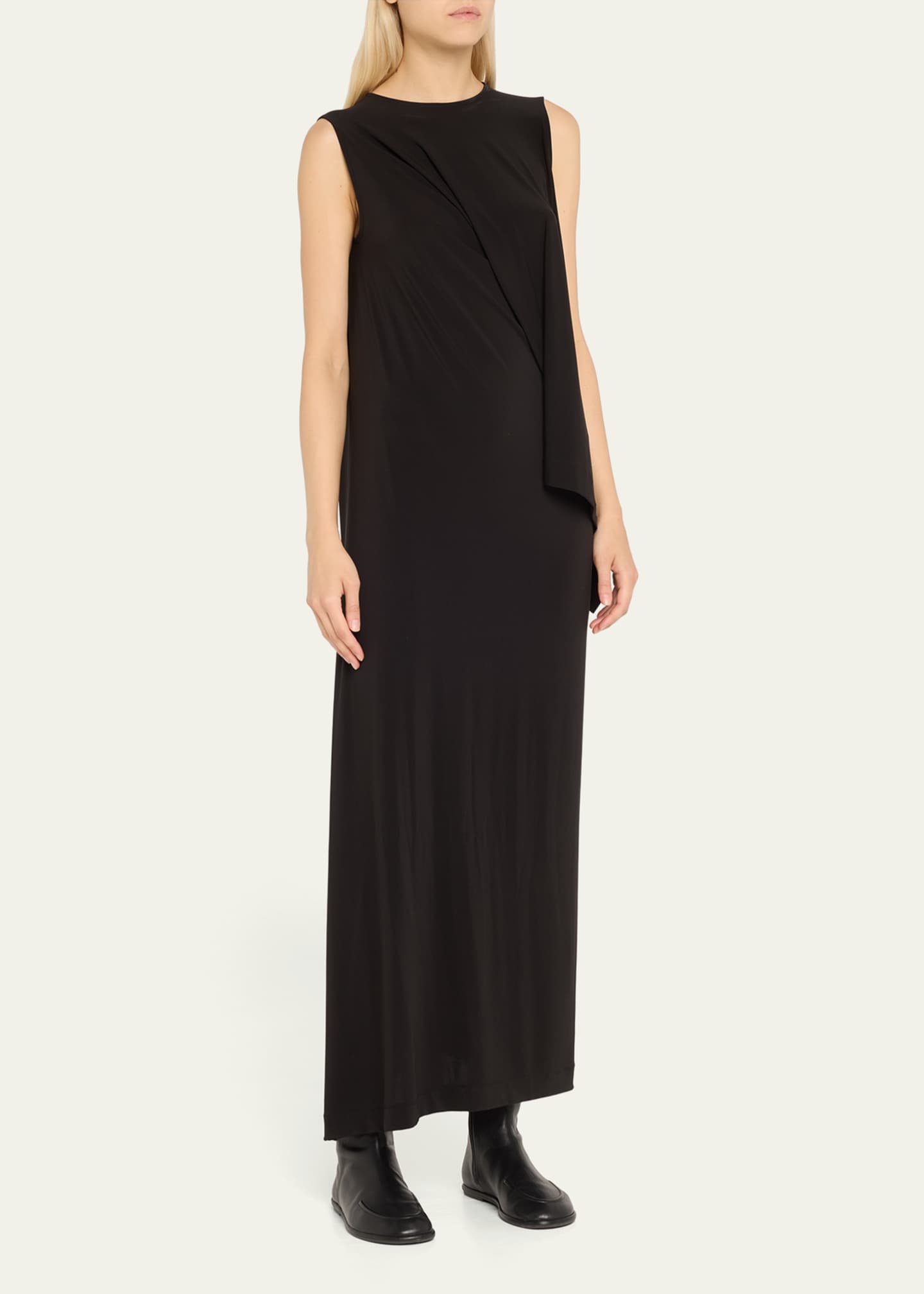 Issey Miyake Long Drape Jersey Dress Image 4 of 5