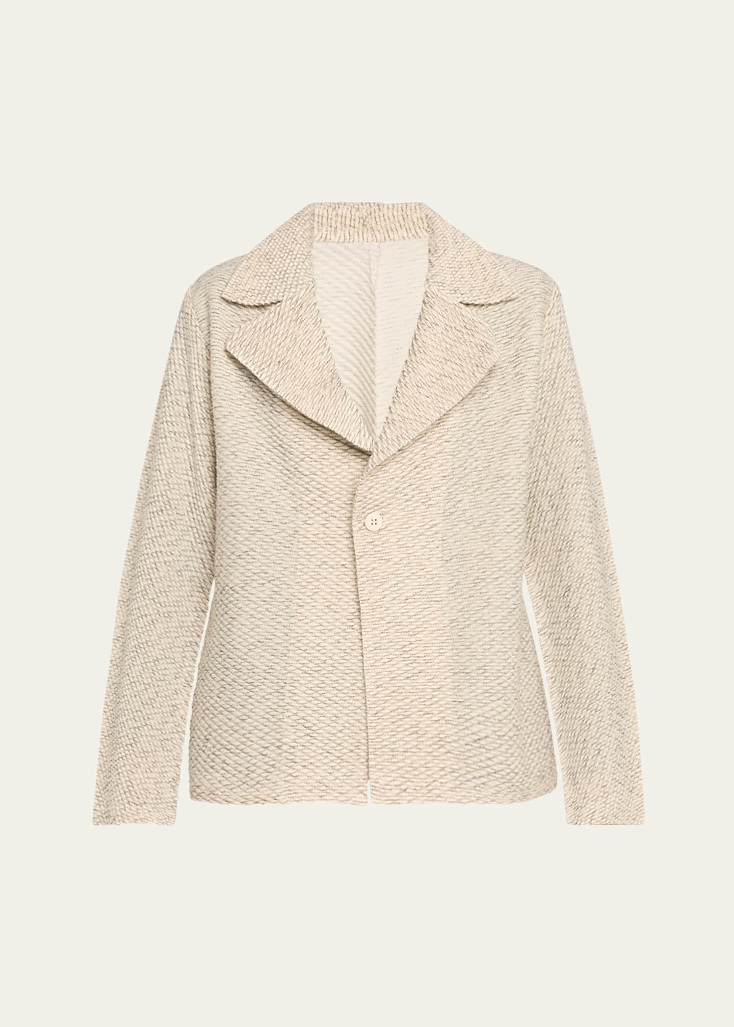 Issey Miyake Warm Pleats One-Button Wool Jacket Image 1 of 5