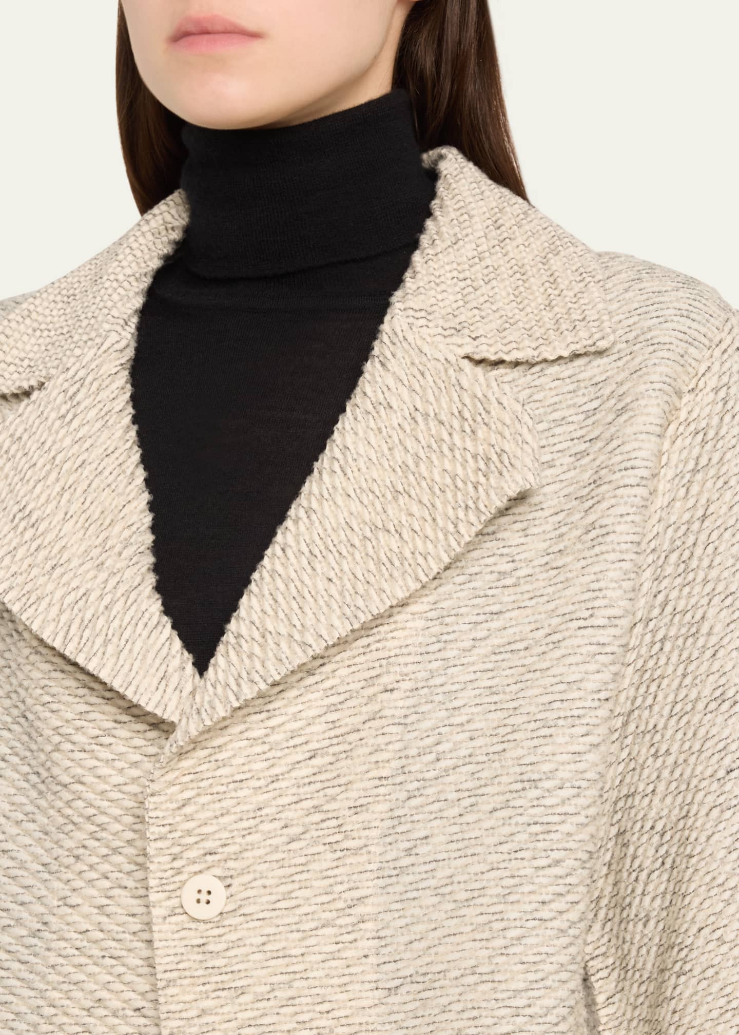 Issey Miyake Warm Pleats One-Button Wool Jacket Image 5 of 5