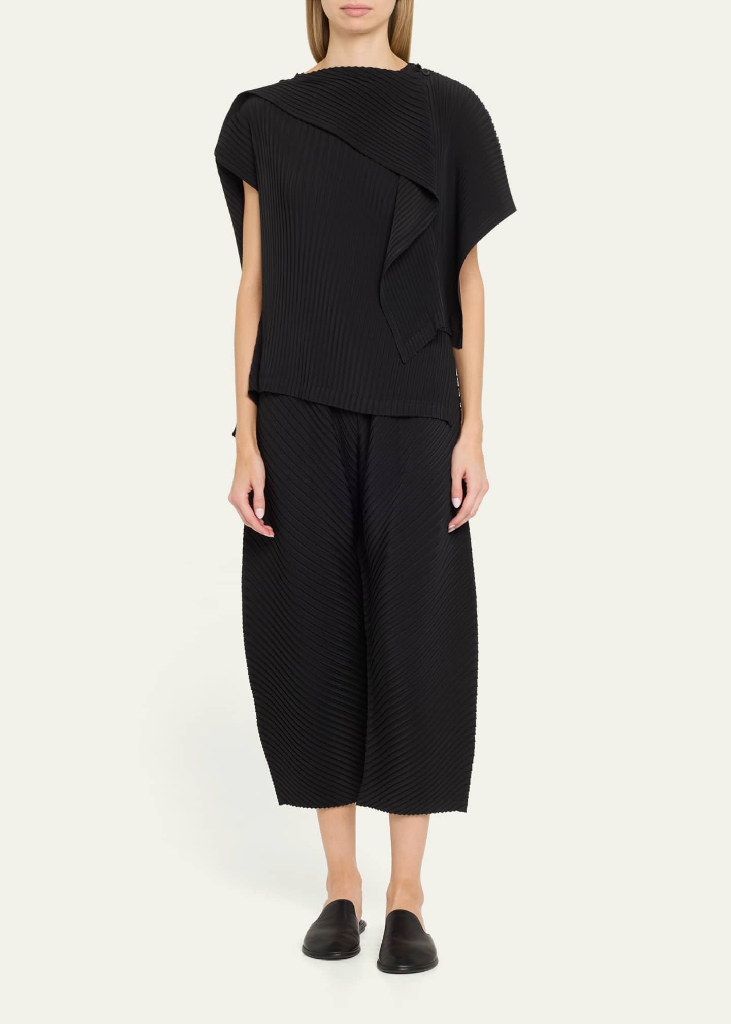 Issey Miyake Vigor Pleats Asymmetric Draped Top - Bergdorf Issey Miyake Vigor Pleats Asymmetric Draped Top - Bergdorf