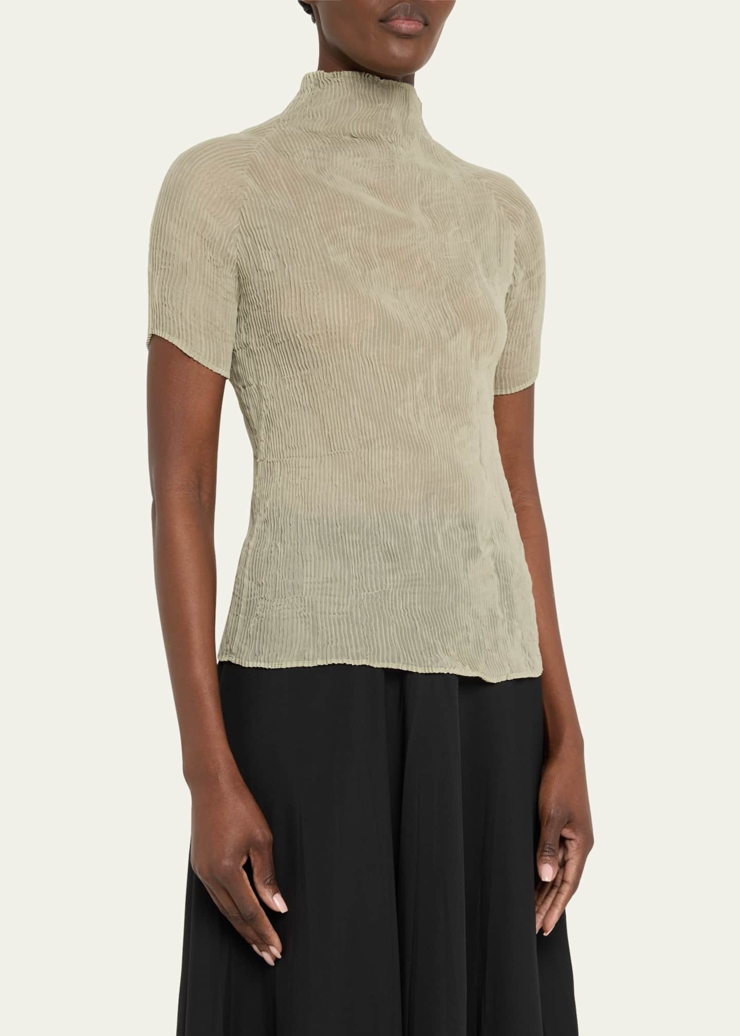 Issey Miyake Chiffon Twist 3 Short Sleeve Top Image 4 of 5